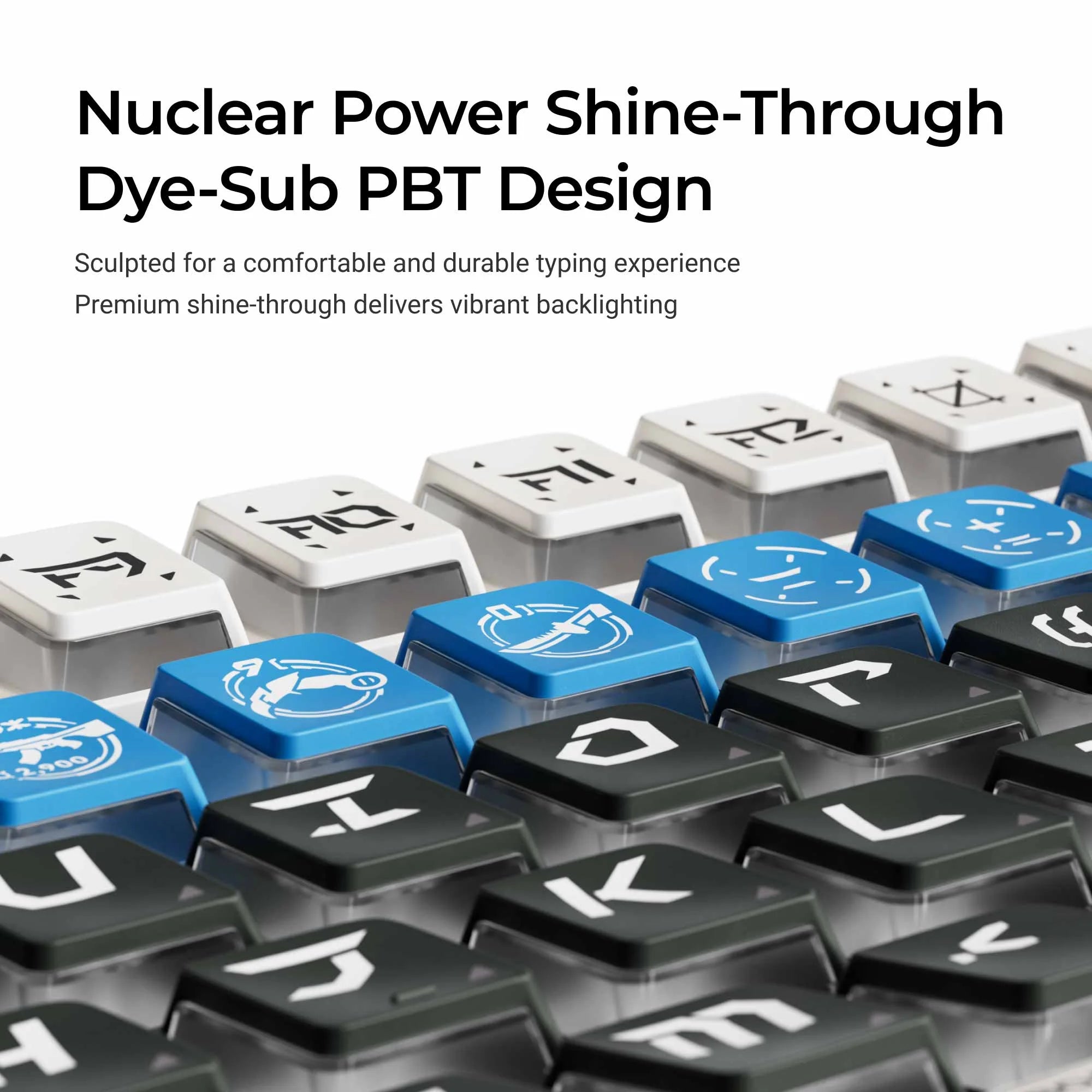 Arsenal - Nuclear Power Shine-through Dye-Sub PBT Full Keycap Set - View 2