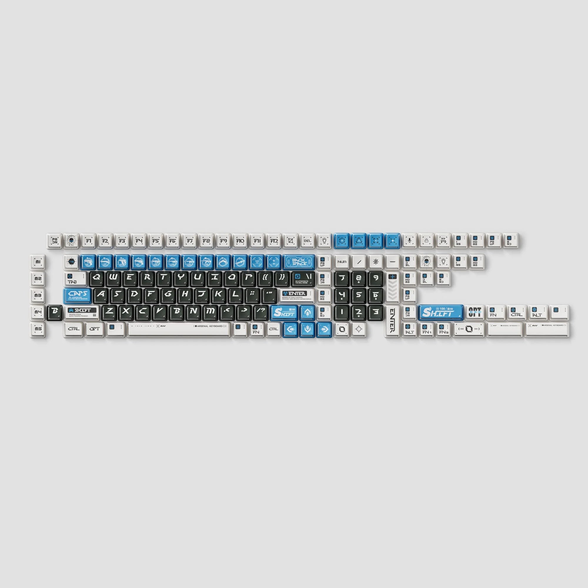 Arsenal - Nuclear Power Shine-through Dye-Sub PBT Full Keycap Set - View 4