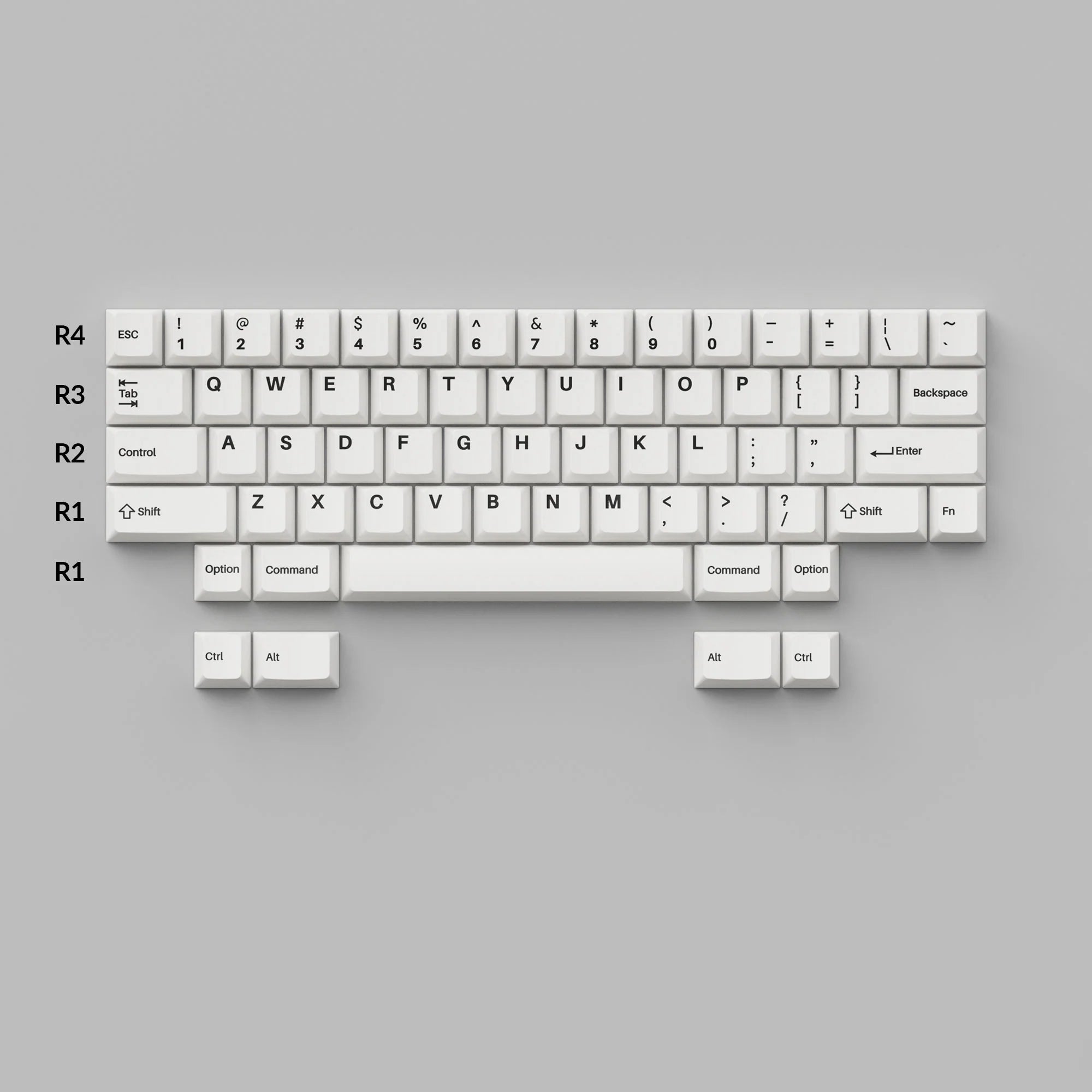 Cherry Profile Double - Shot PBT Full Set Keycaps - Black on White - Bow - View 4