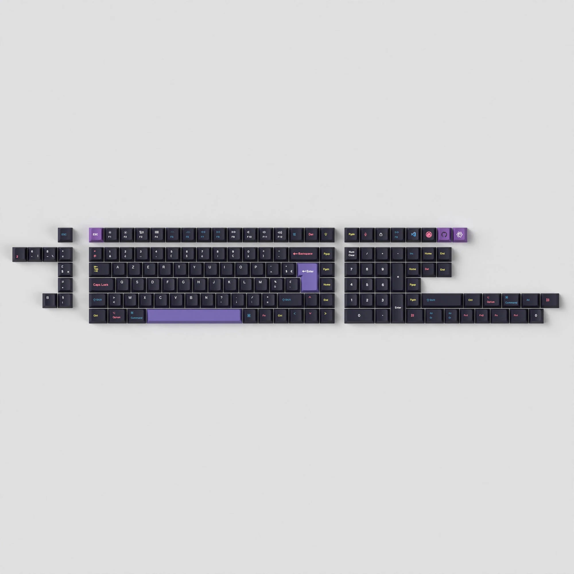ISO Cherry Profile Dye-Sub PBT Full Set Keycap Set - Developer - View 3