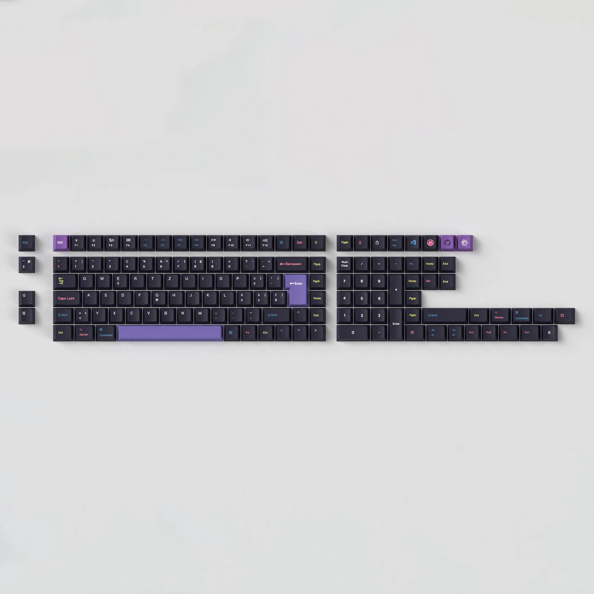 ISO Cherry Profile Dye-Sub PBT Full Set Keycap Set - Developer - View 5