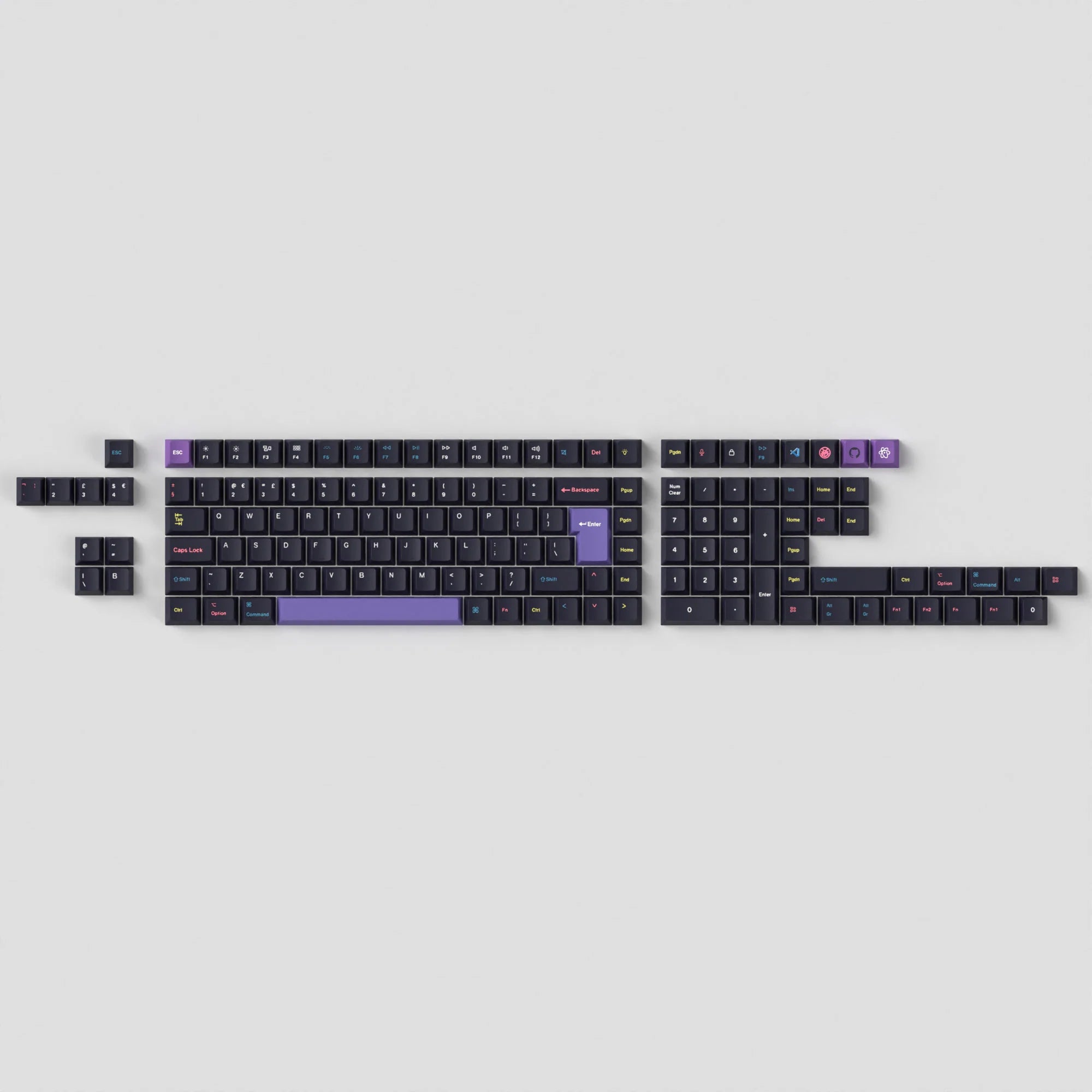 ISO Cherry Profile Dye-Sub PBT Full Set Keycap Set - Developer - View 6