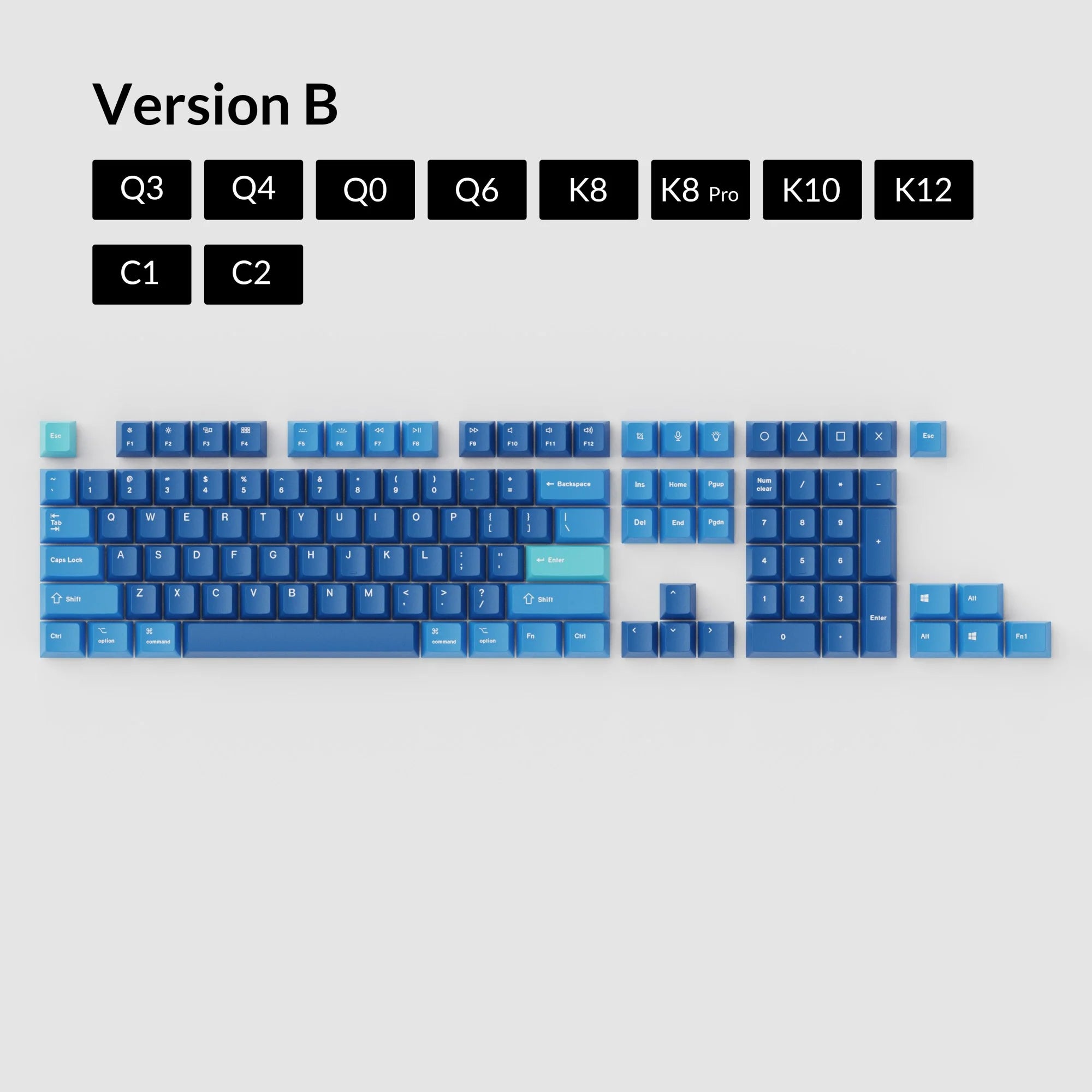 OEM Dye-Sub PBT Keycap Set - Ocean - View 2