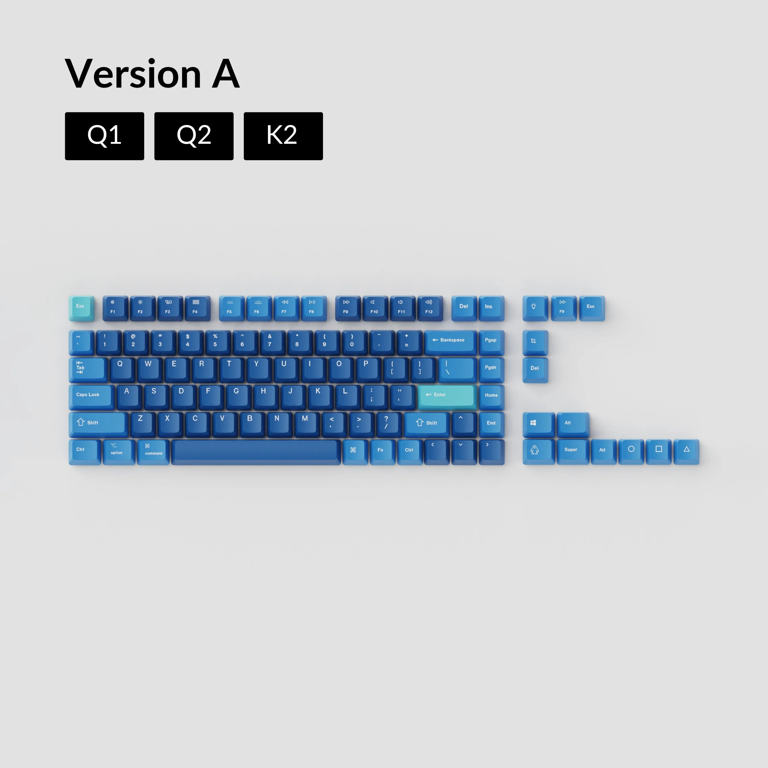 OEM Dye-Sub PBT Keycap Set - Ocean - View 3