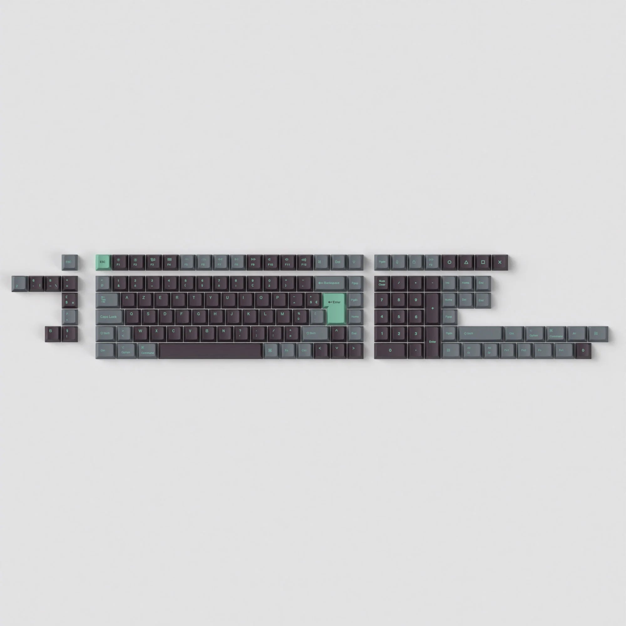 ISO Cherry Profile Dye-Sub PBT Full Set Keycap Set - Hacker Mint - View 3