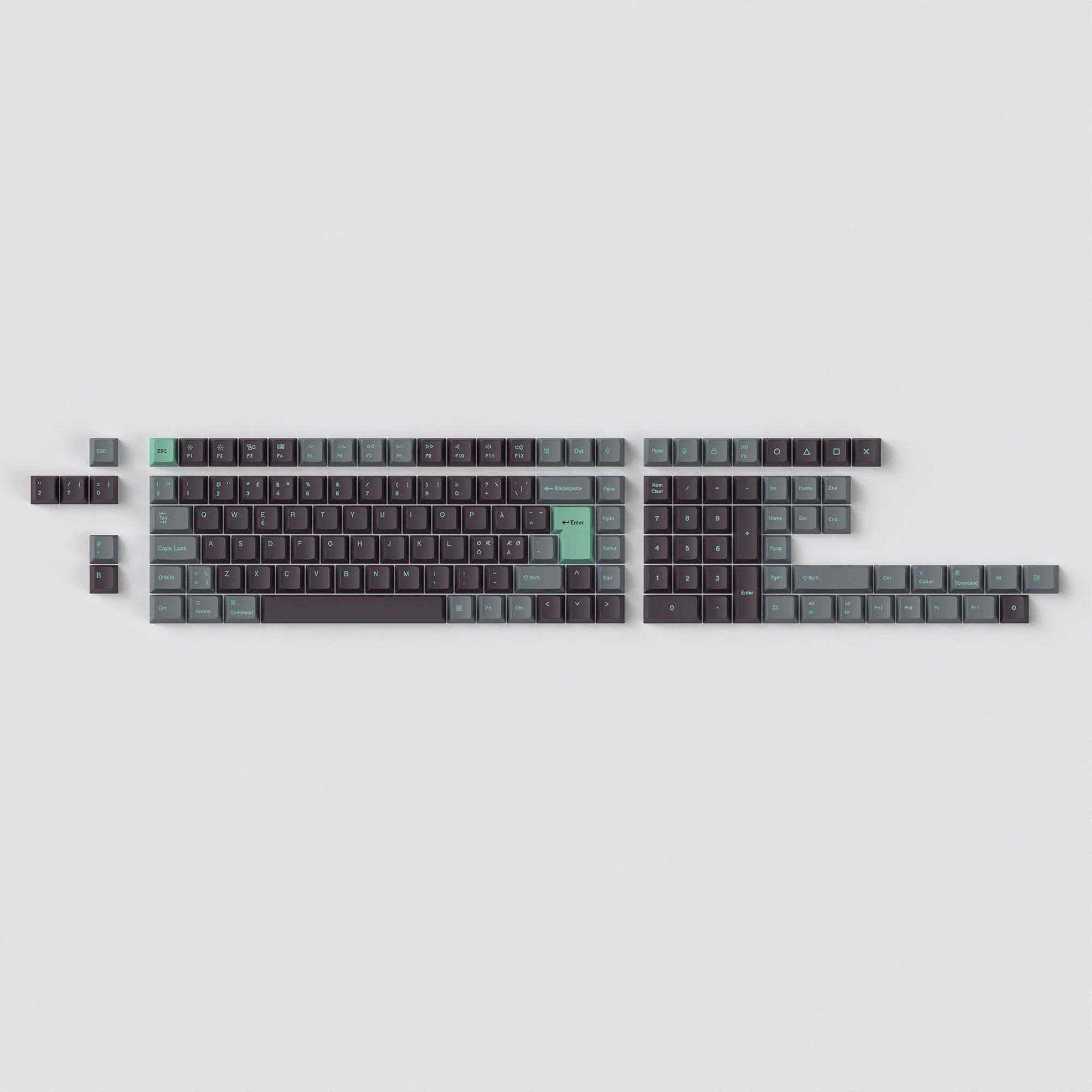 ISO Cherry Profile Dye-Sub PBT Full Set Keycap Set - Hacker Mint - View 4