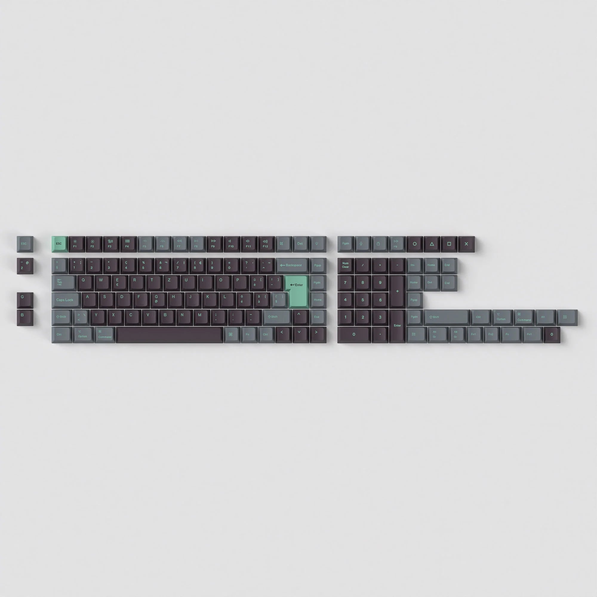 ISO Cherry Profile Dye-Sub PBT Full Set Keycap Set - Hacker Mint - View 5