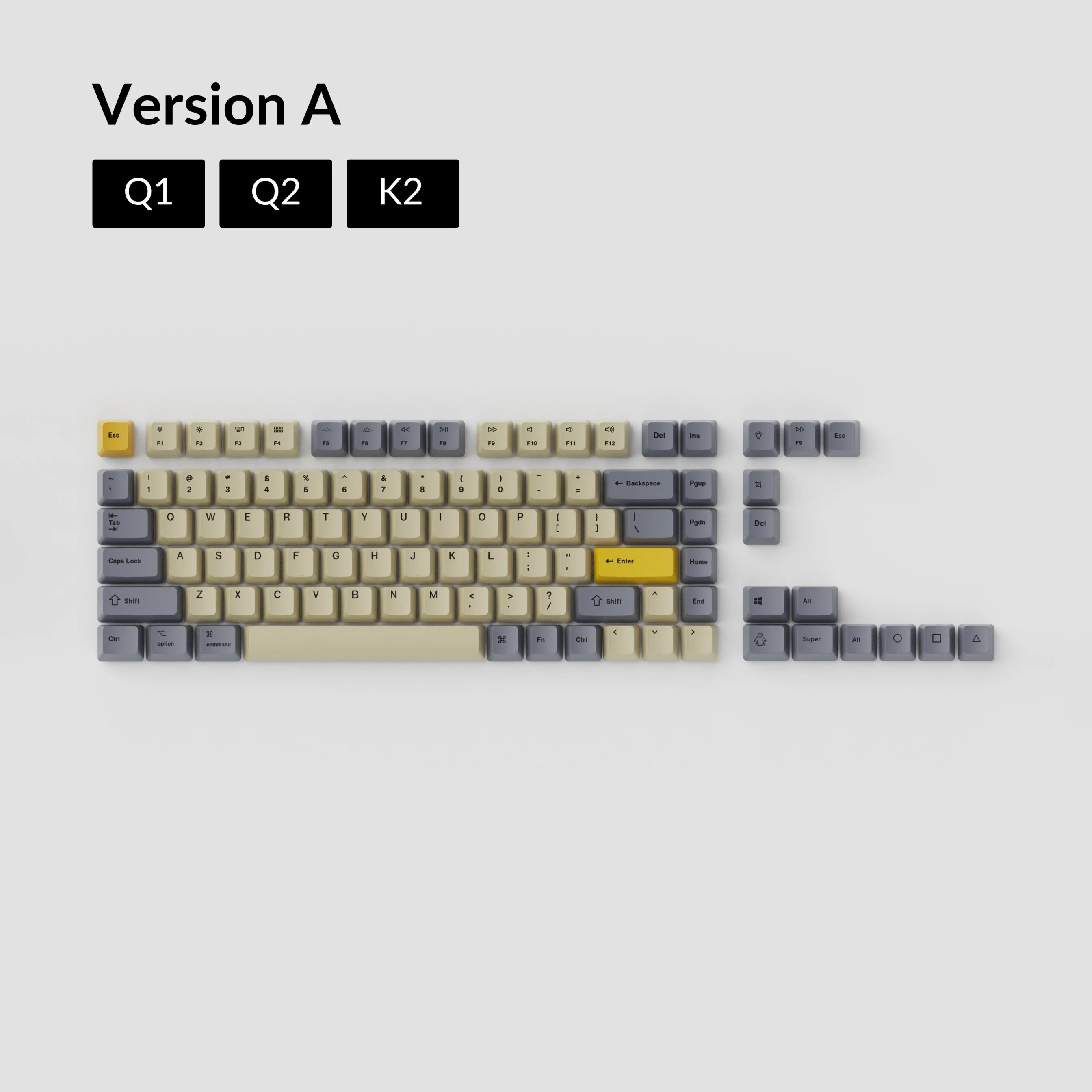OEM Dye-Sub PBT Keycap Set - Wheat Grey - View 3