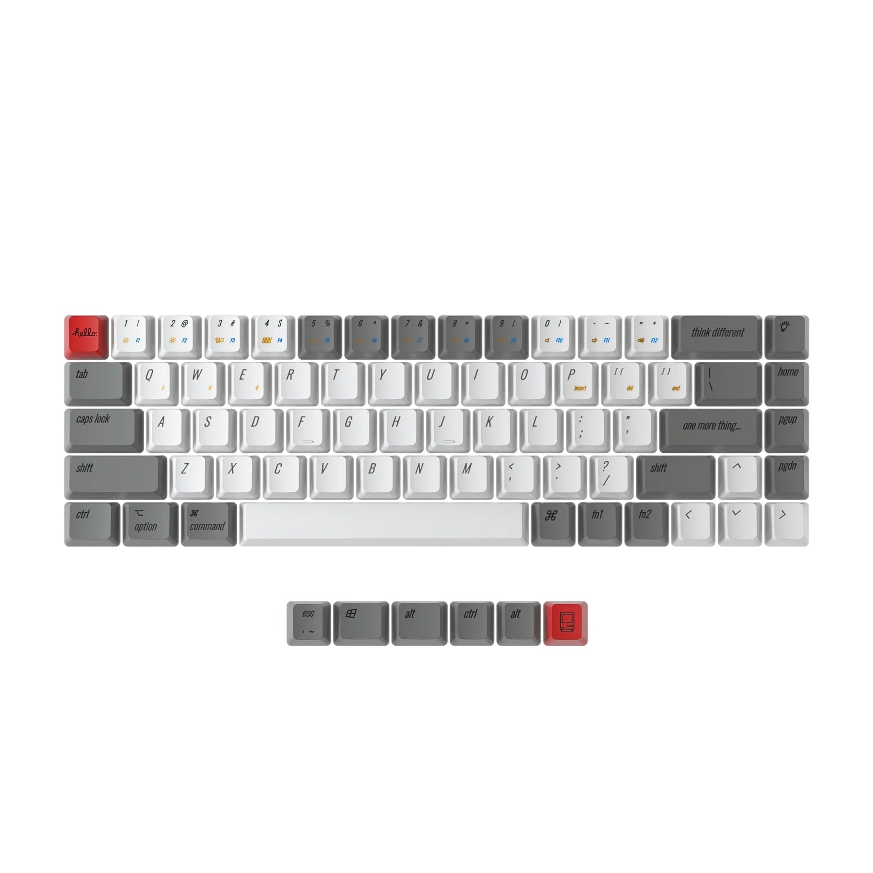 Keychron OEM Profile PBT Retro Keycap Set - View 3