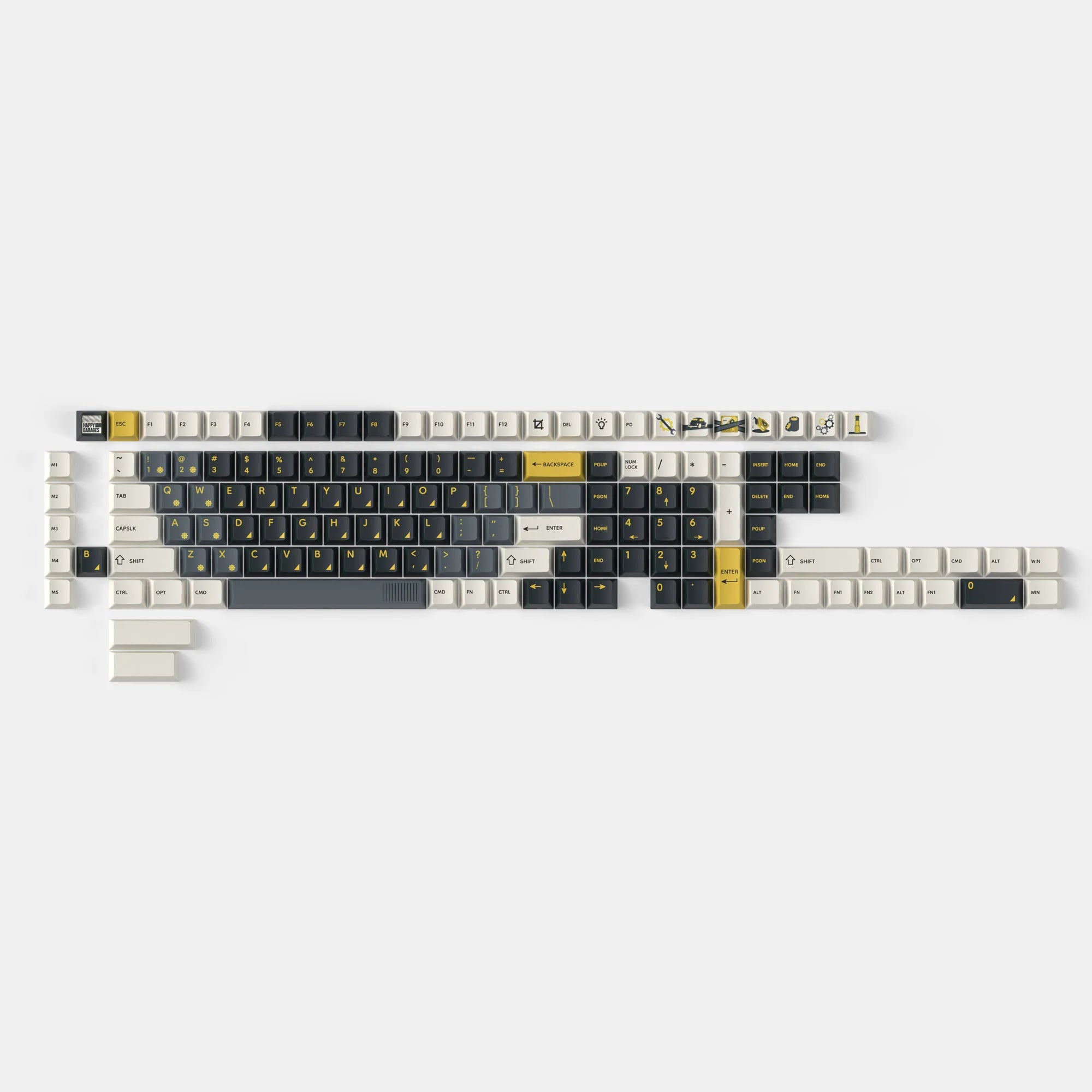 Retro Garage - Cherry Profile Dye-Sub PBT Full Keycap Set