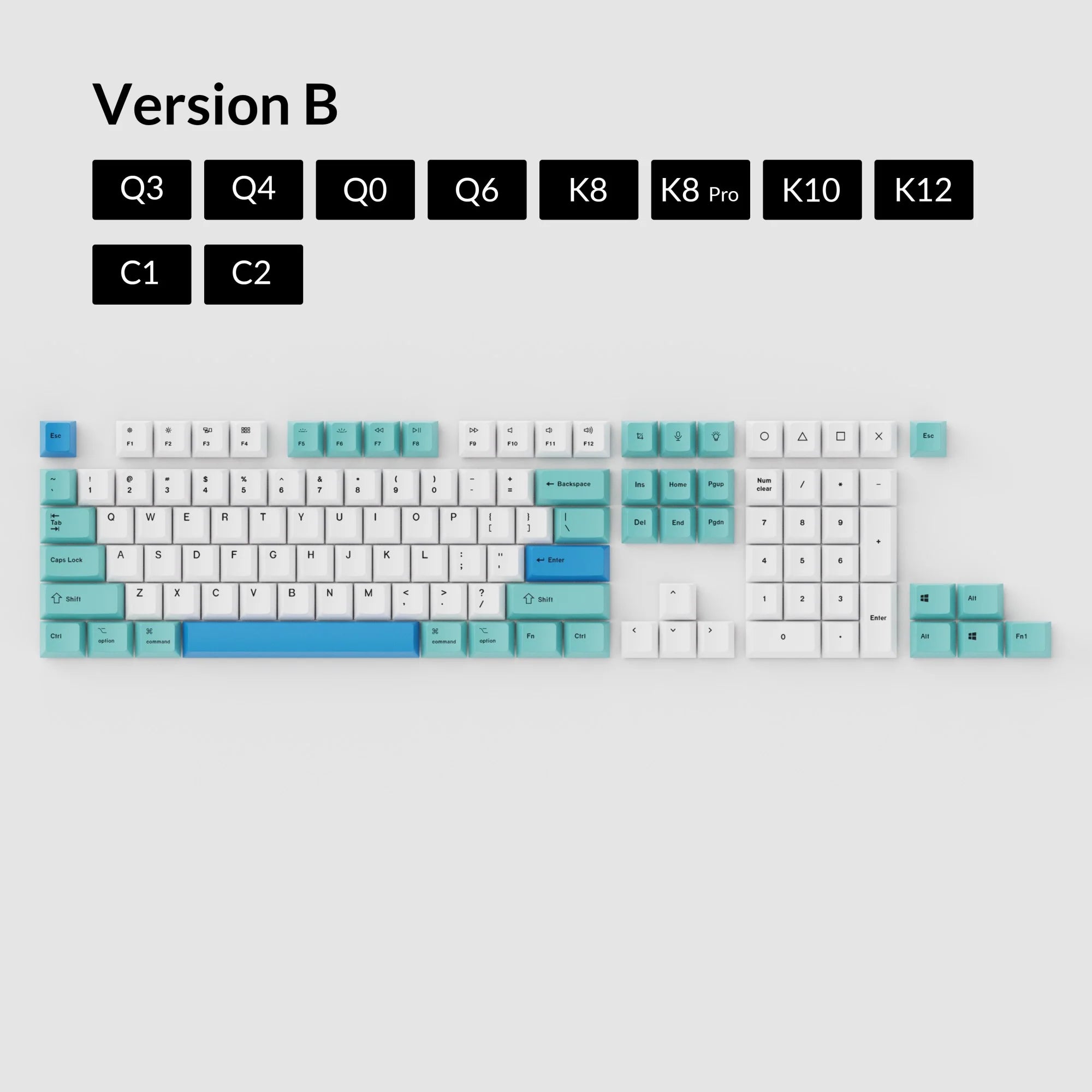 OEM Dye-Sub PBT Keycap Set - Iceberg - View 2