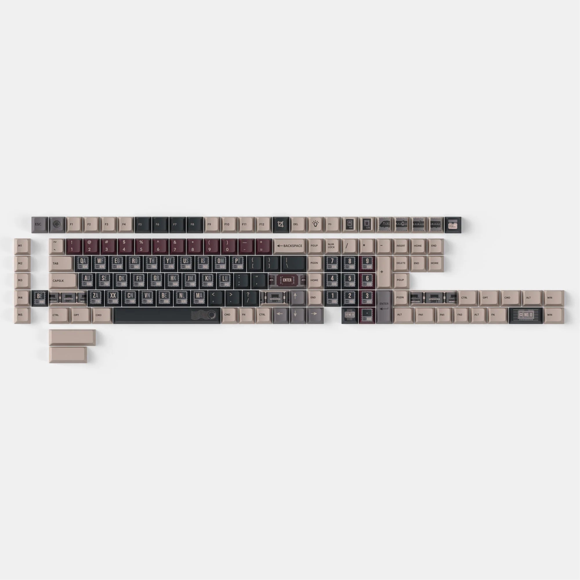 Vintage Stamp - Cherry Profile Dye-Sub PBT Full Keycap Set