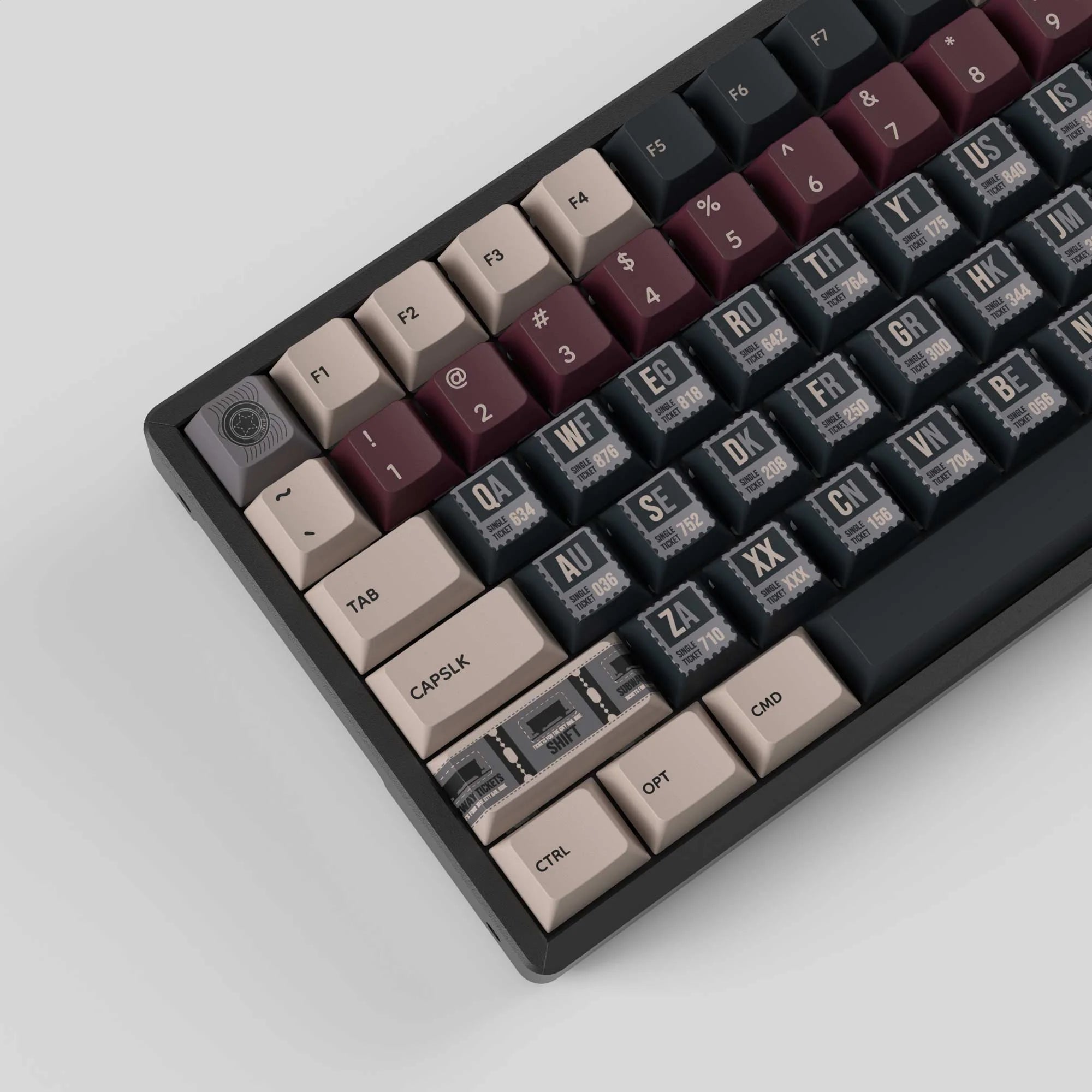 Vintage Stamp - Cherry Profile Dye-Sub PBT Full Keycap Set - View 2