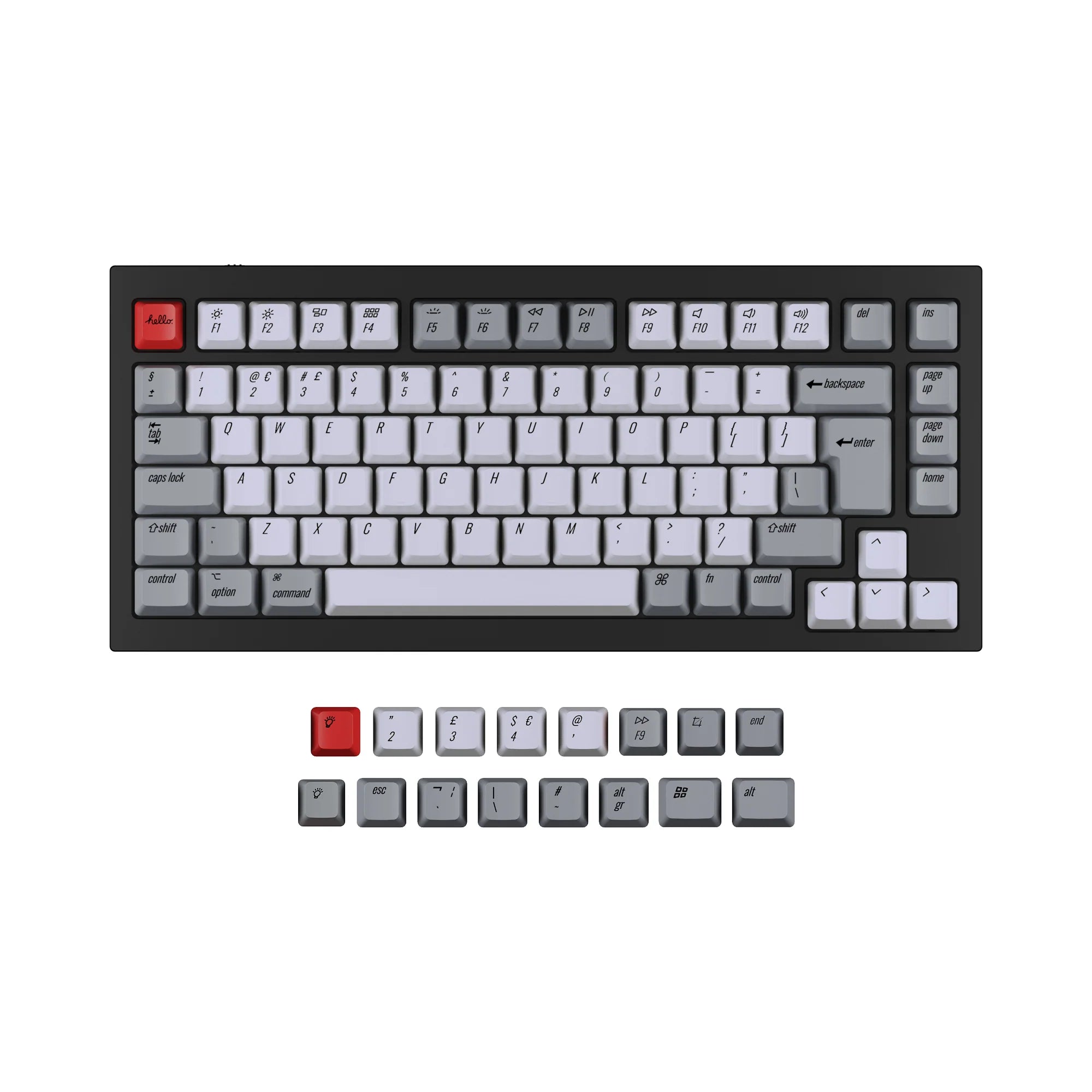 ISO Q1 & Q1 Pro & V1 & K2 & K2 Pro OEM Dye-Sub PBT Keycap Set - View 2