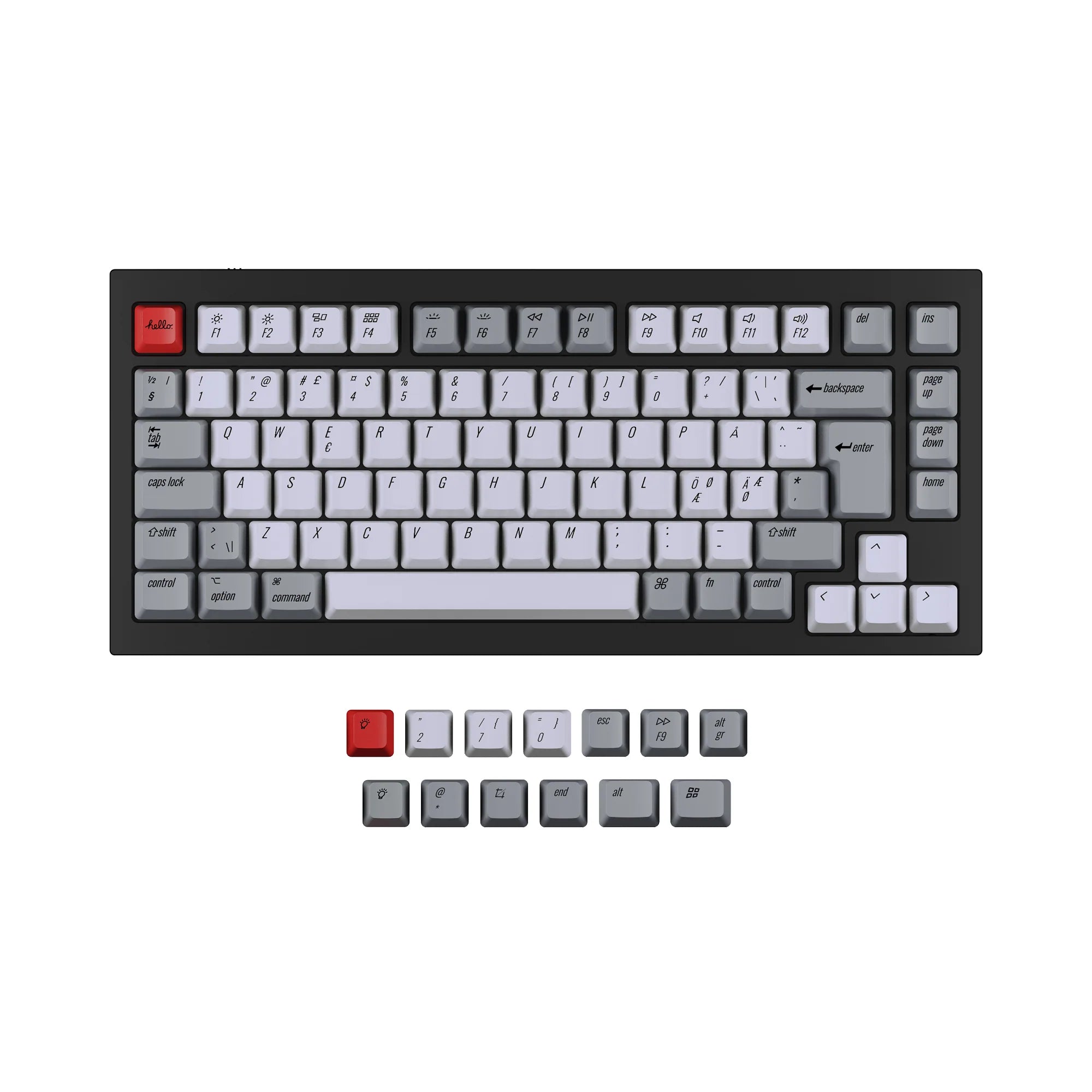 ISO Q1 & Q1 Pro & V1 & K2 & K2 Pro OEM Dye-Sub PBT Keycap Set - View 3