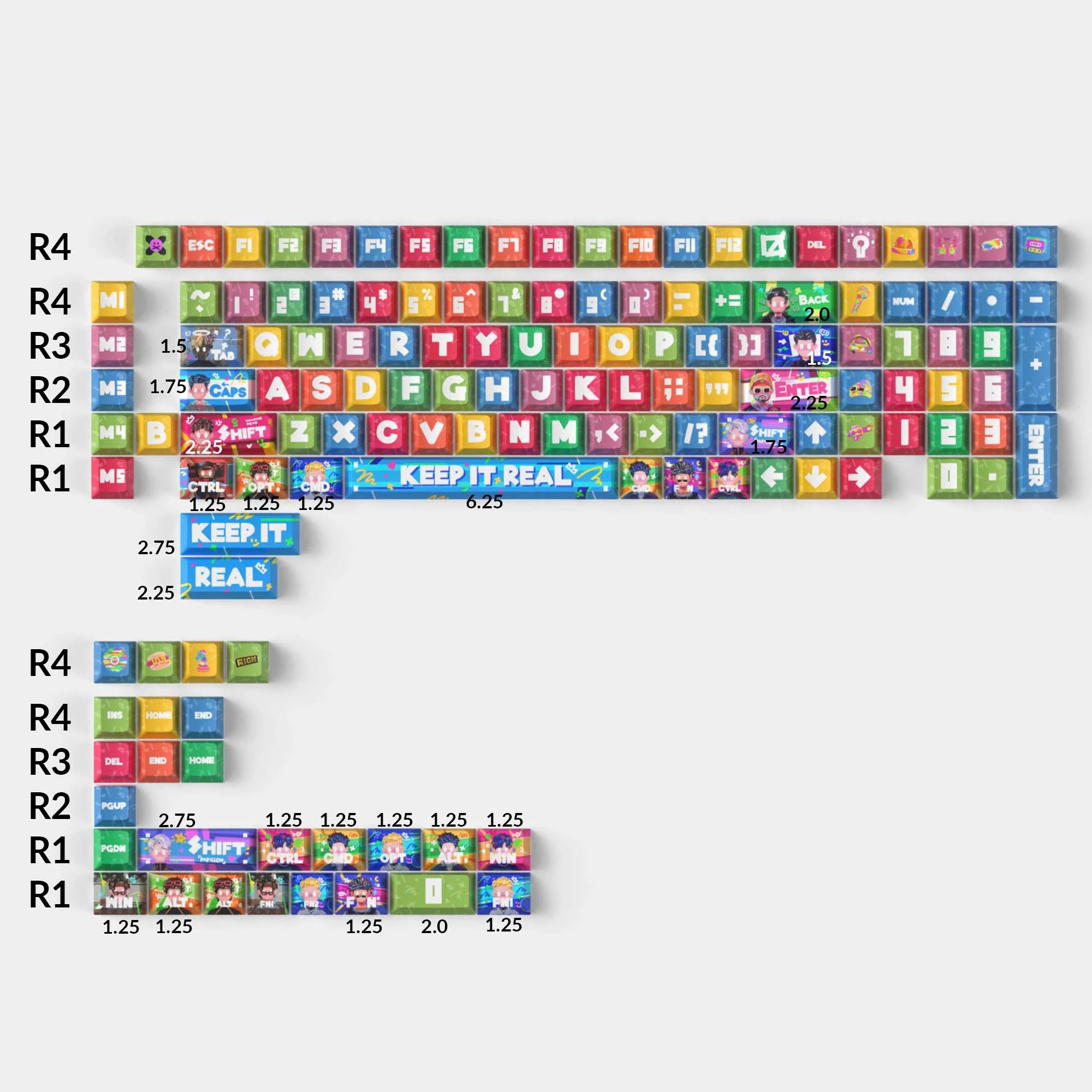 Rapper - Cherry Profile Dye-Sub PBT Full Keycap Set - View 2