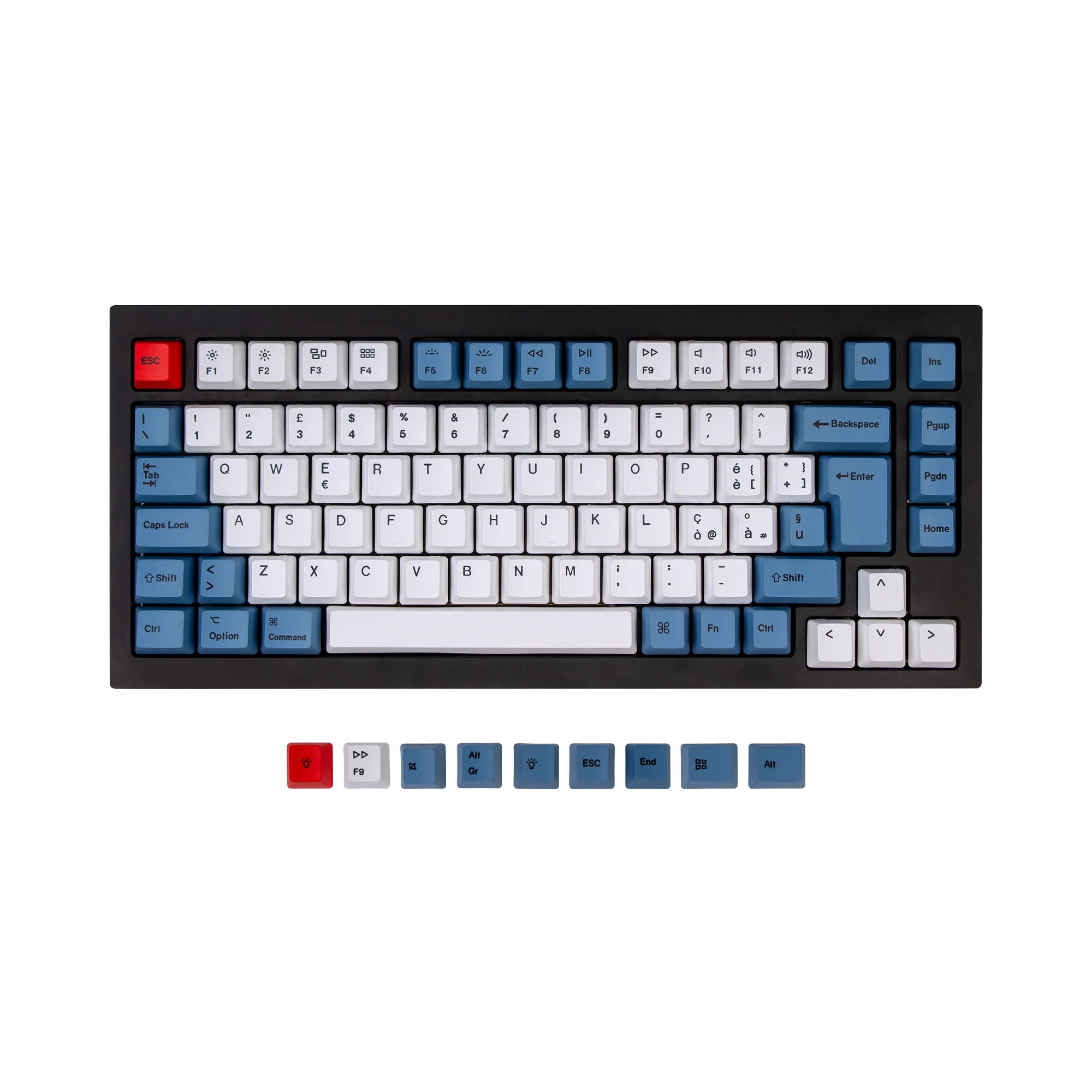 ISO Q1 & Q1 Pro & V1 & K2 & K2 Pro OEM Dye-Sub PBT Keycap Set - Blue - View 4