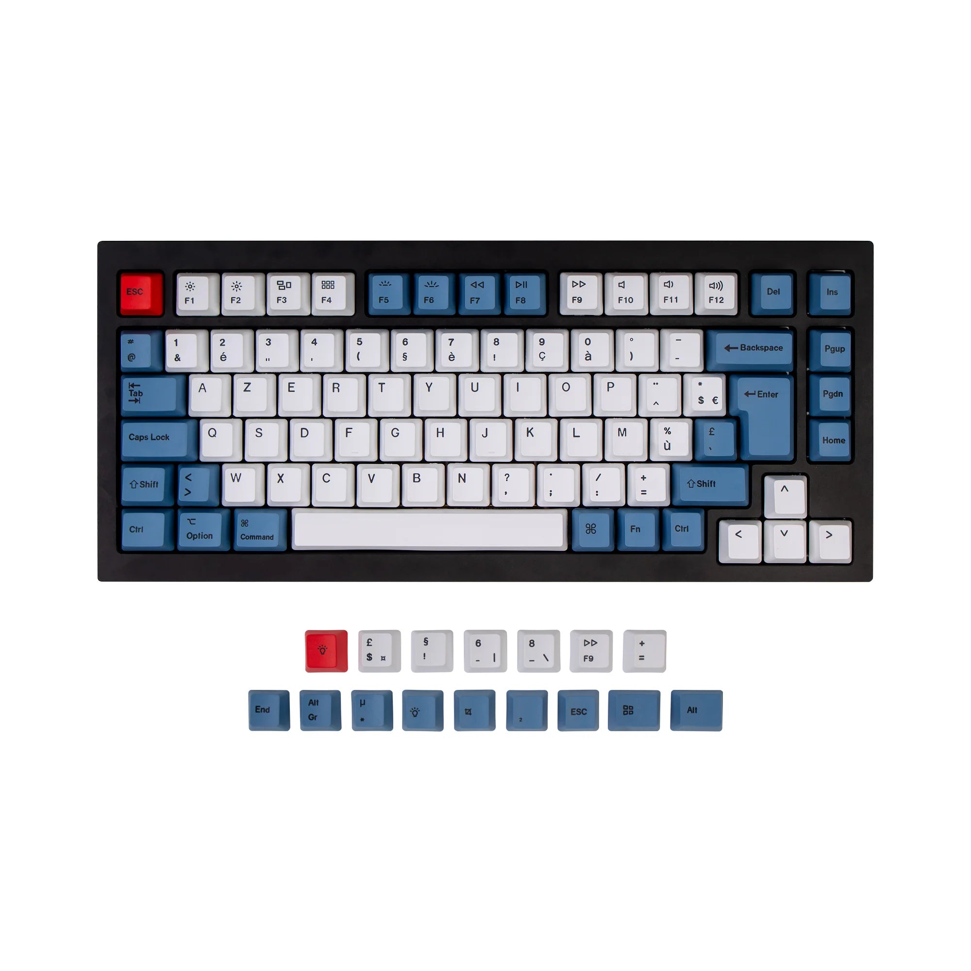 ISO Q1 & Q1 Pro & V1 & K2 & K2 Pro OEM Dye-Sub PBT Keycap Set - Blue - View 5