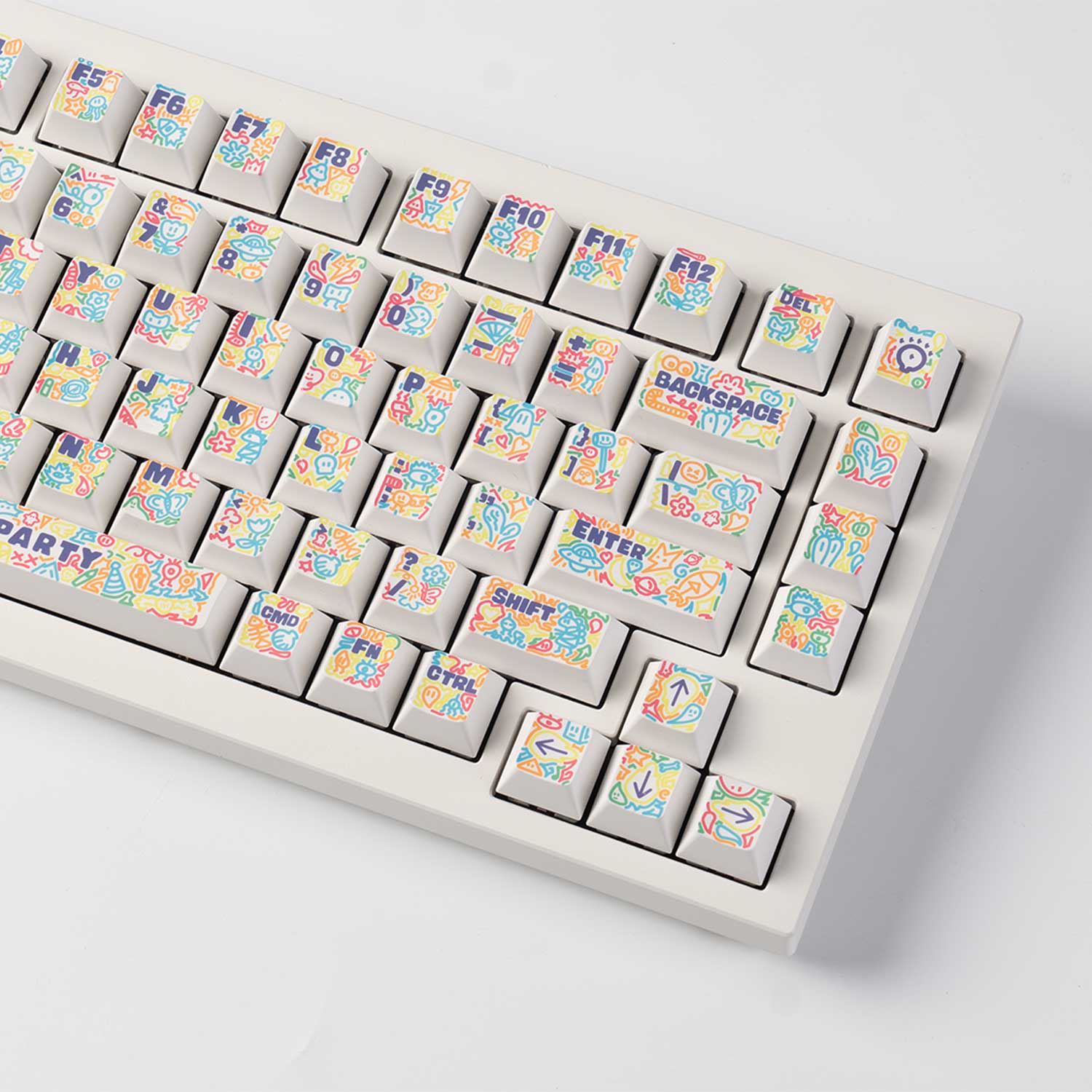 Graffiti Party - Cherry Profile Dye-Sub PBT Full Keycap Set - View 4