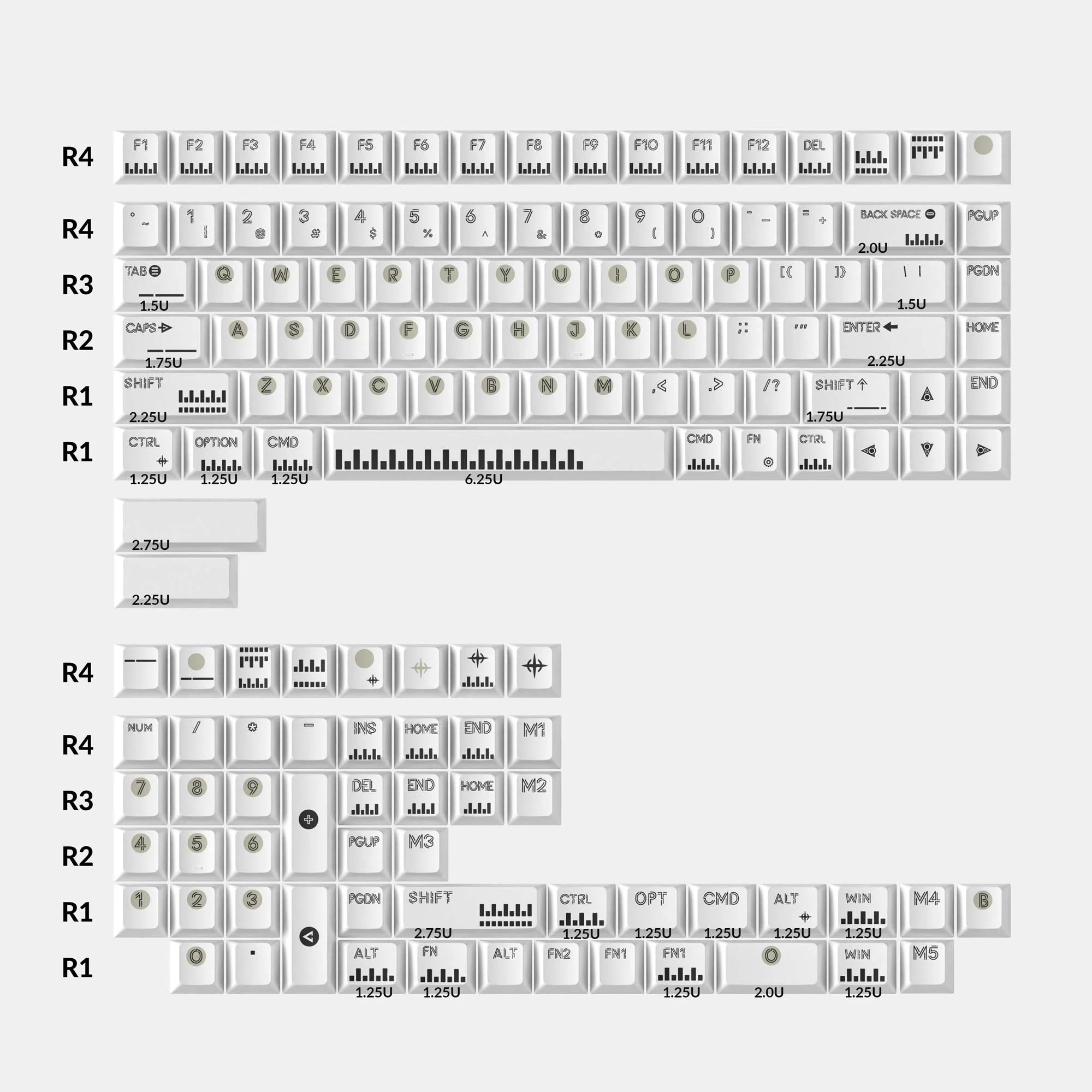 Classic Piano - Cherry Profile Dye-Sub PBT Full Keycap Set - View 2