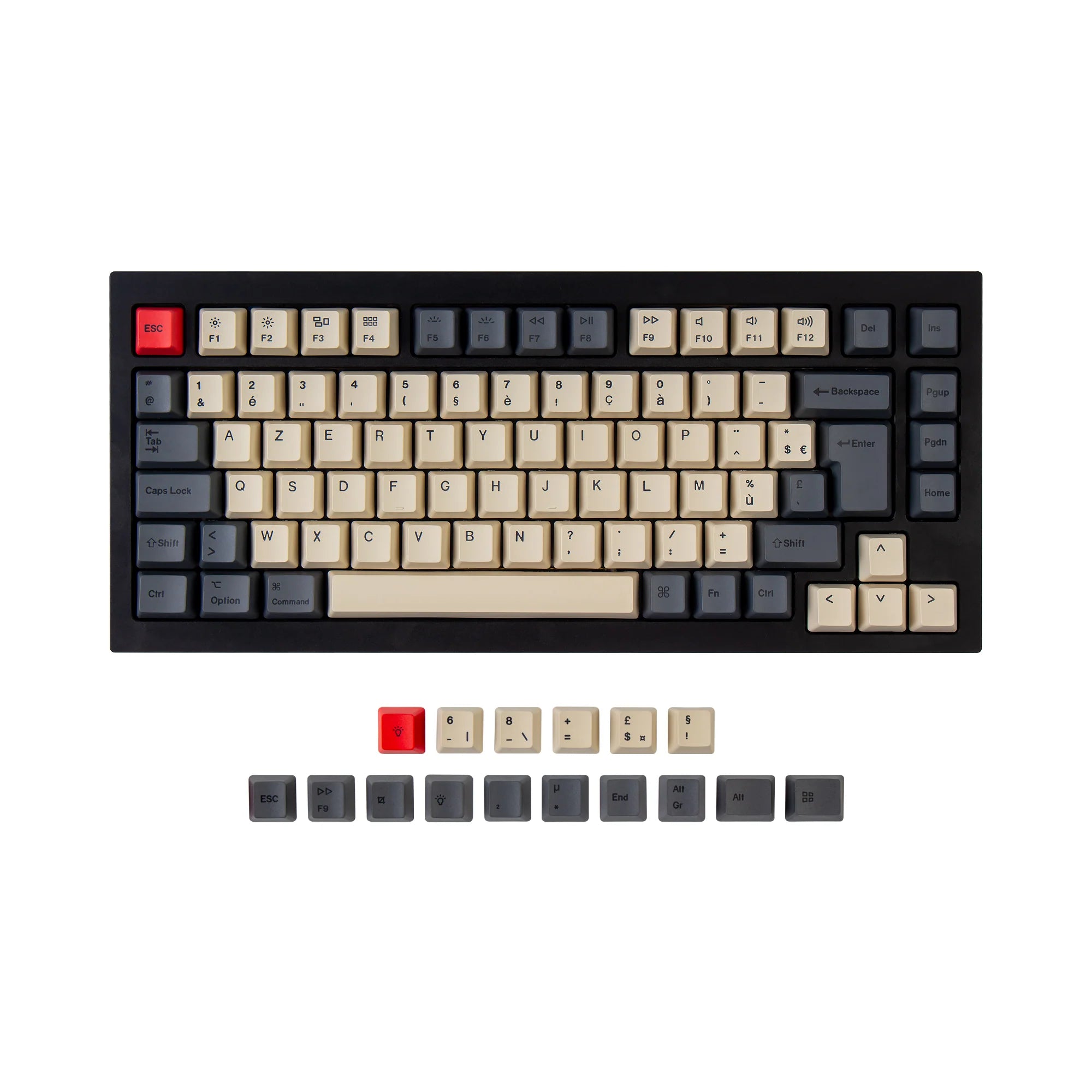 ISO Q1 & Q1 Pro & V1 & K2 & K2 Pro OEM Dye-Sub PBT Keycap Set - Carbon - View 4