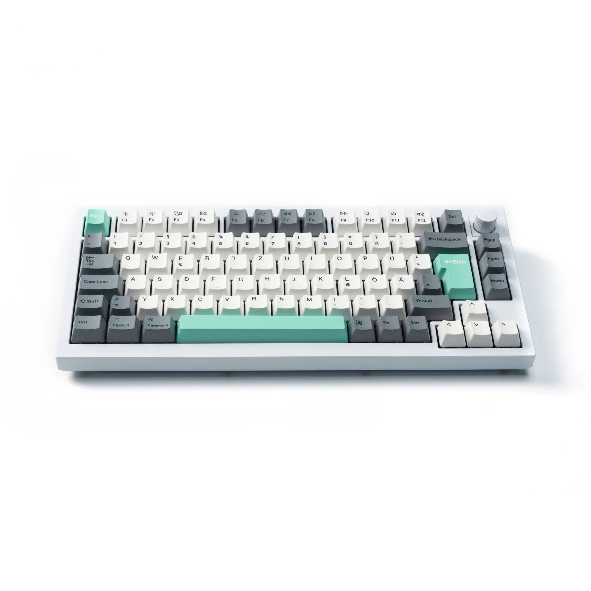 ISO OEM Dye-Sub PBT Full Set Keycap Set - Gray White Mint - View 2