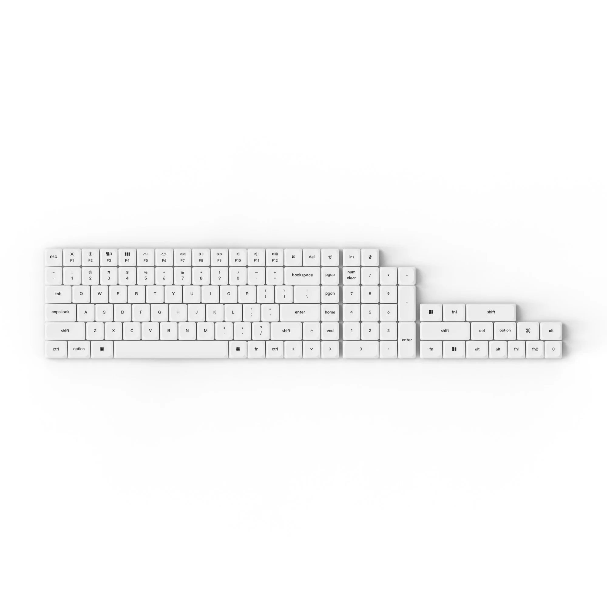 Low Profile Double Shot PBT LSA Keycap Set Version 1 - View 2