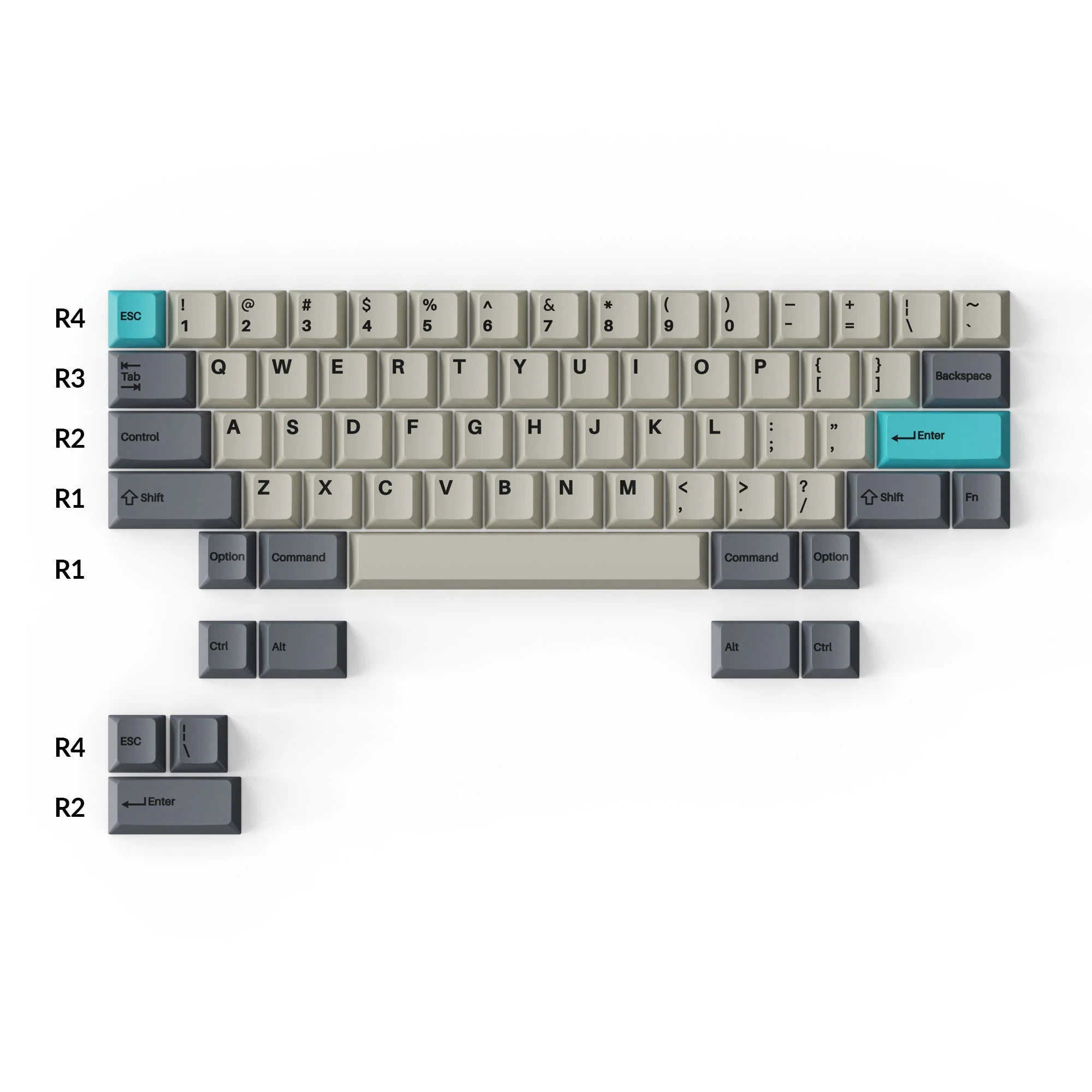Cherry Profile Double - Shot PBT Full Set Keycaps - Dolch Blue - View 3
