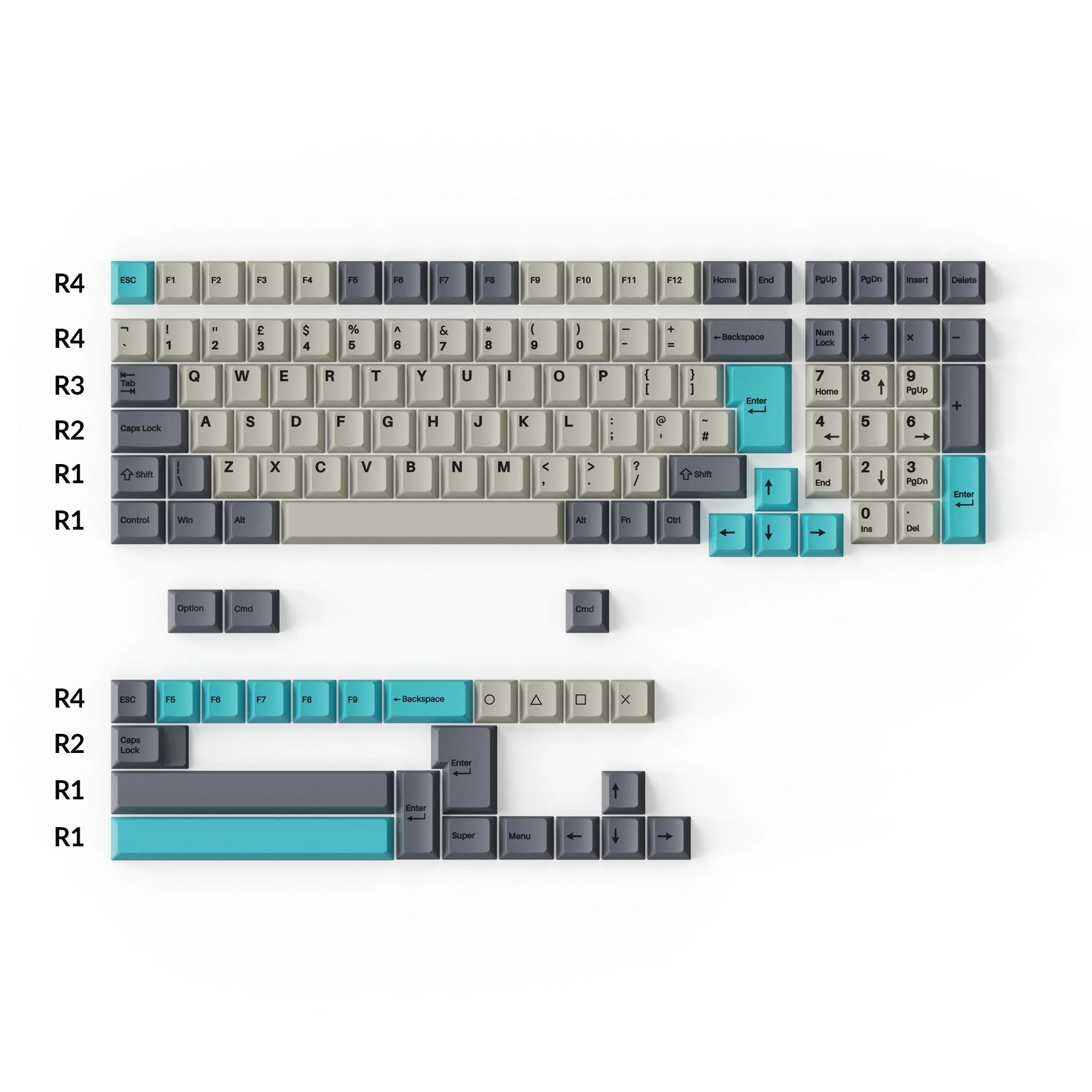 Cherry Profile Double - Shot PBT Full Set Keycaps - Dolch Blue - View 5
