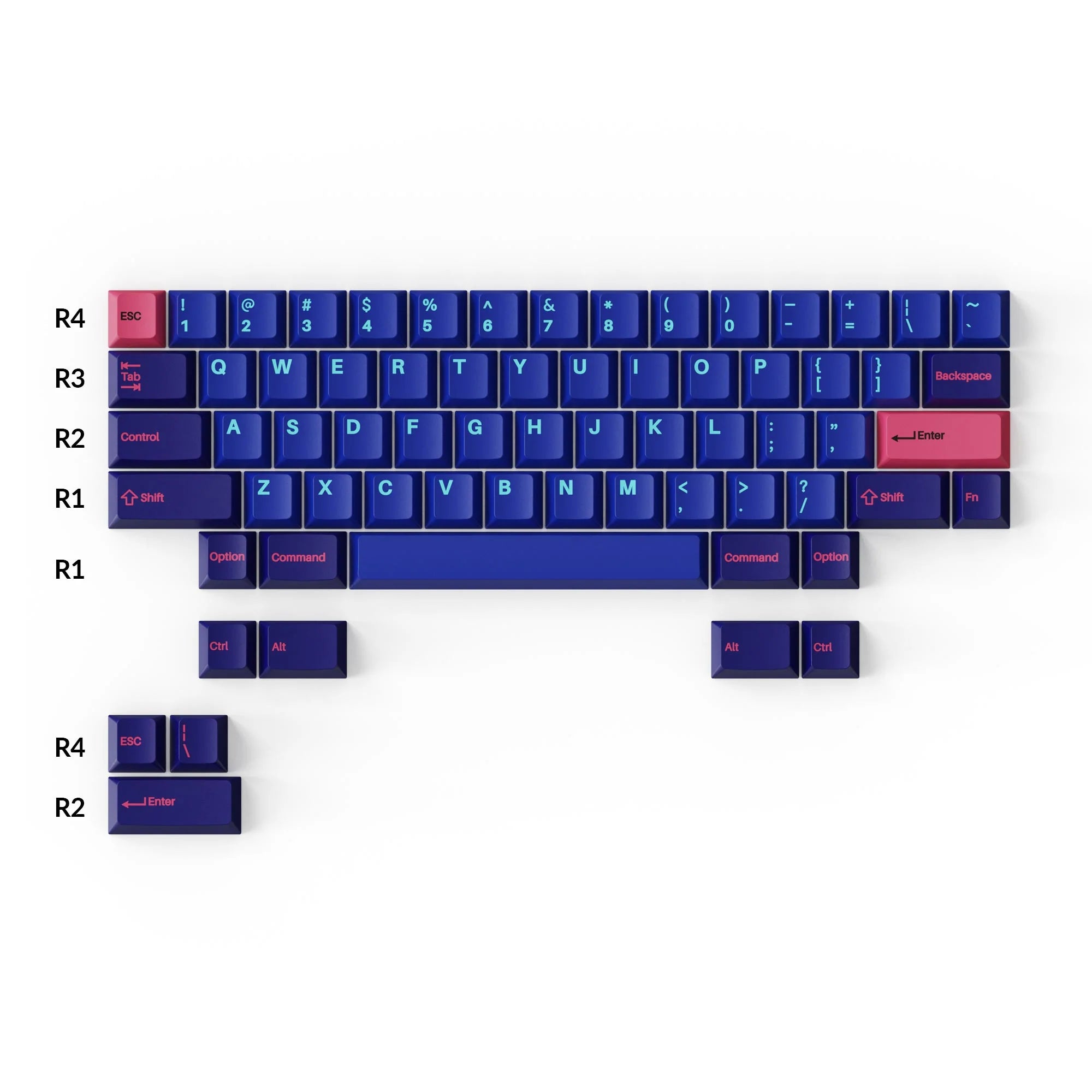Cherry Profile Double - Shot PBT Full Set Keycaps - Player - View 3
