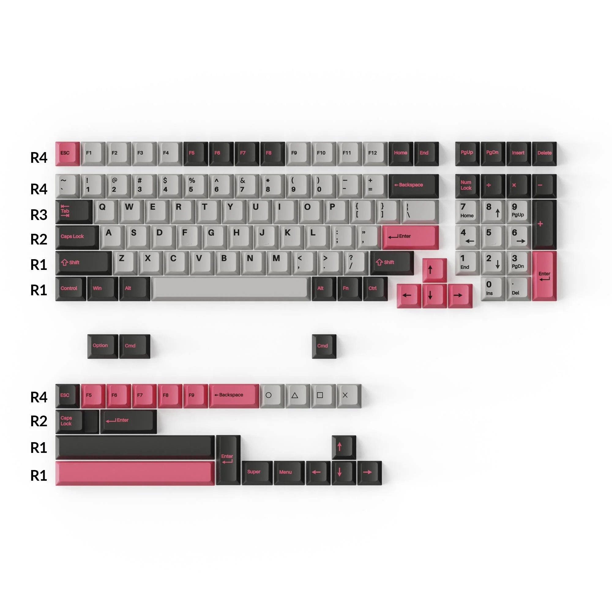 Cherry Profile Double - Shot PBT Full Set Keycaps - Dolch Pink - View 2