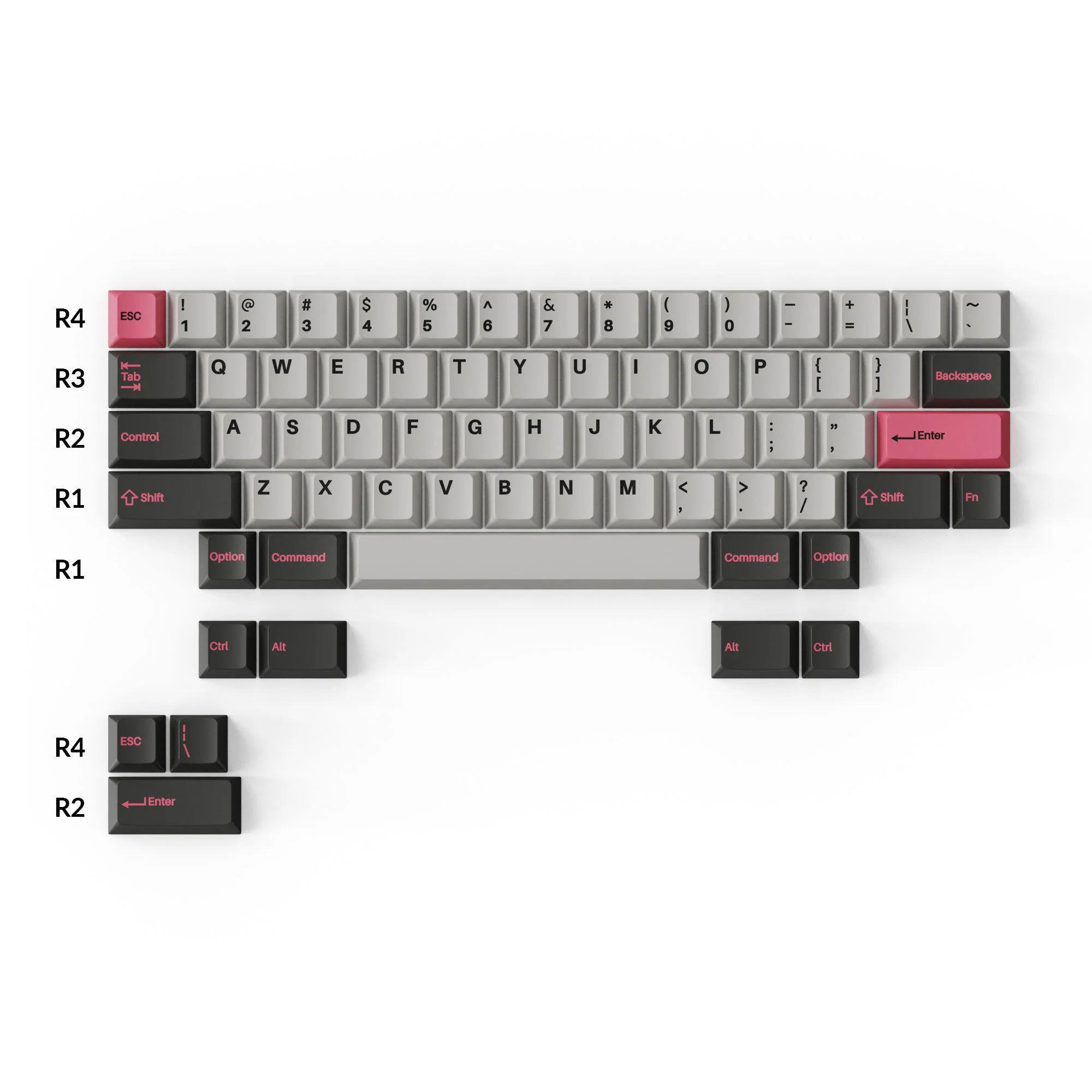 Cherry Profile Double - Shot PBT Full Set Keycaps - Dolch Pink - View 3