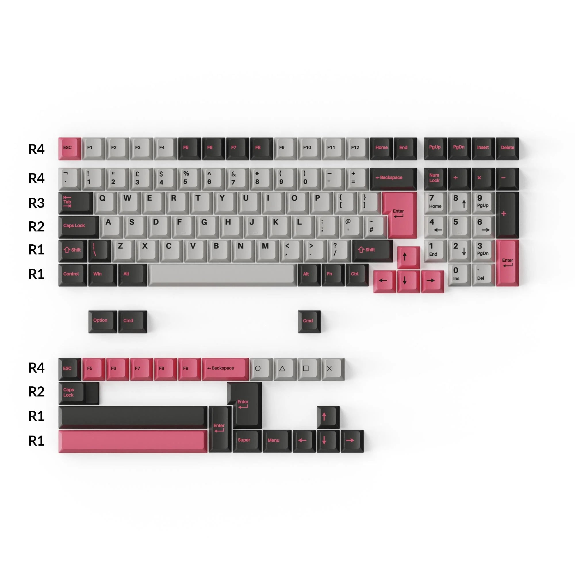 Cherry Profile Double - Shot PBT Full Set Keycaps - Dolch Pink - View 5