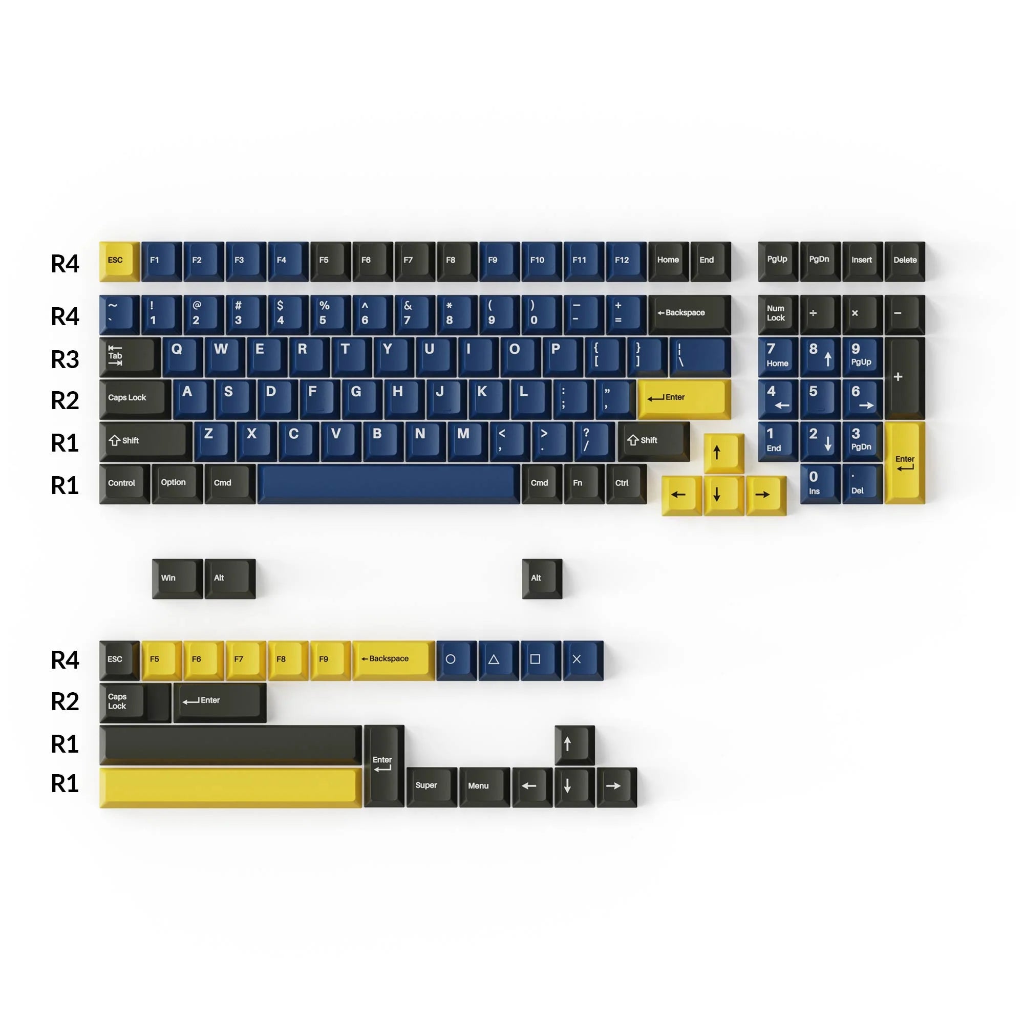 Cherry Profile Double - Shot PBT Full Set Keycaps - Royal - View 2