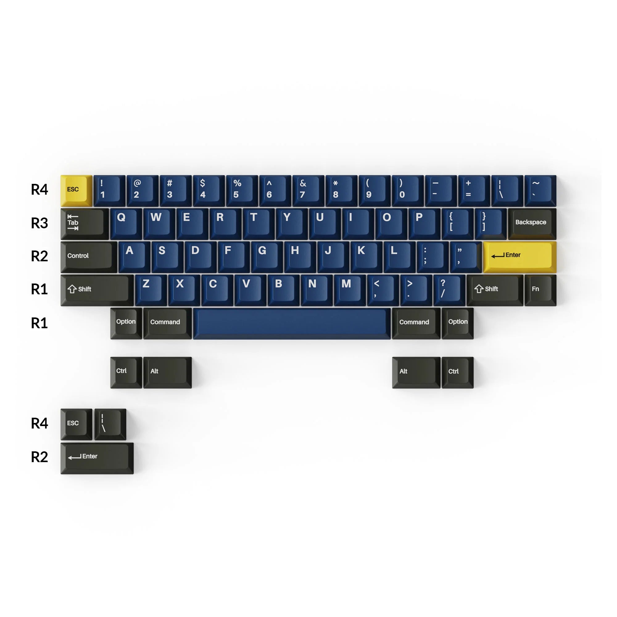 Cherry Profile Double - Shot PBT Full Set Keycaps - Royal - View 3