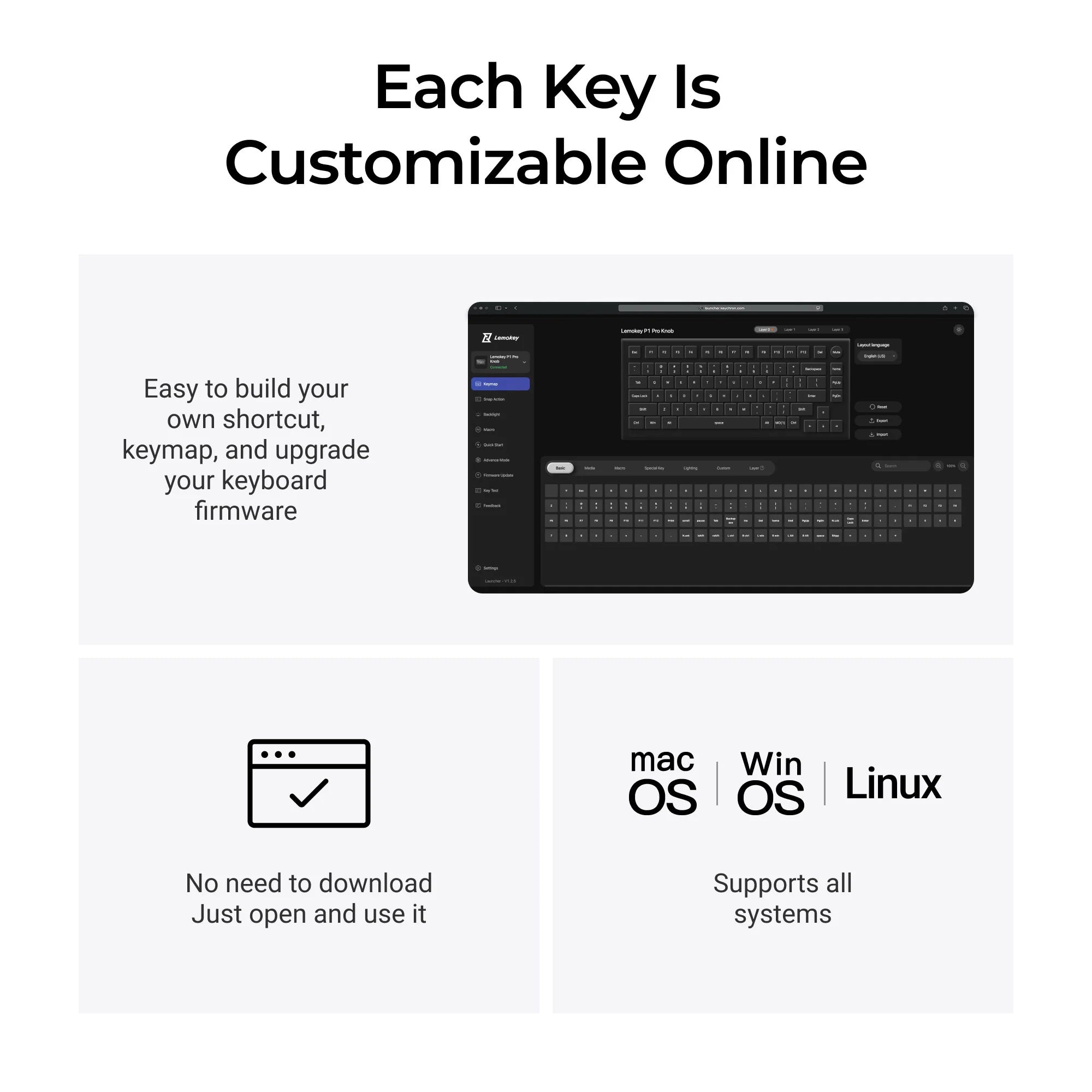 Lemokey P1 QMK/VIA Custom Gaming Keyboard - View 6