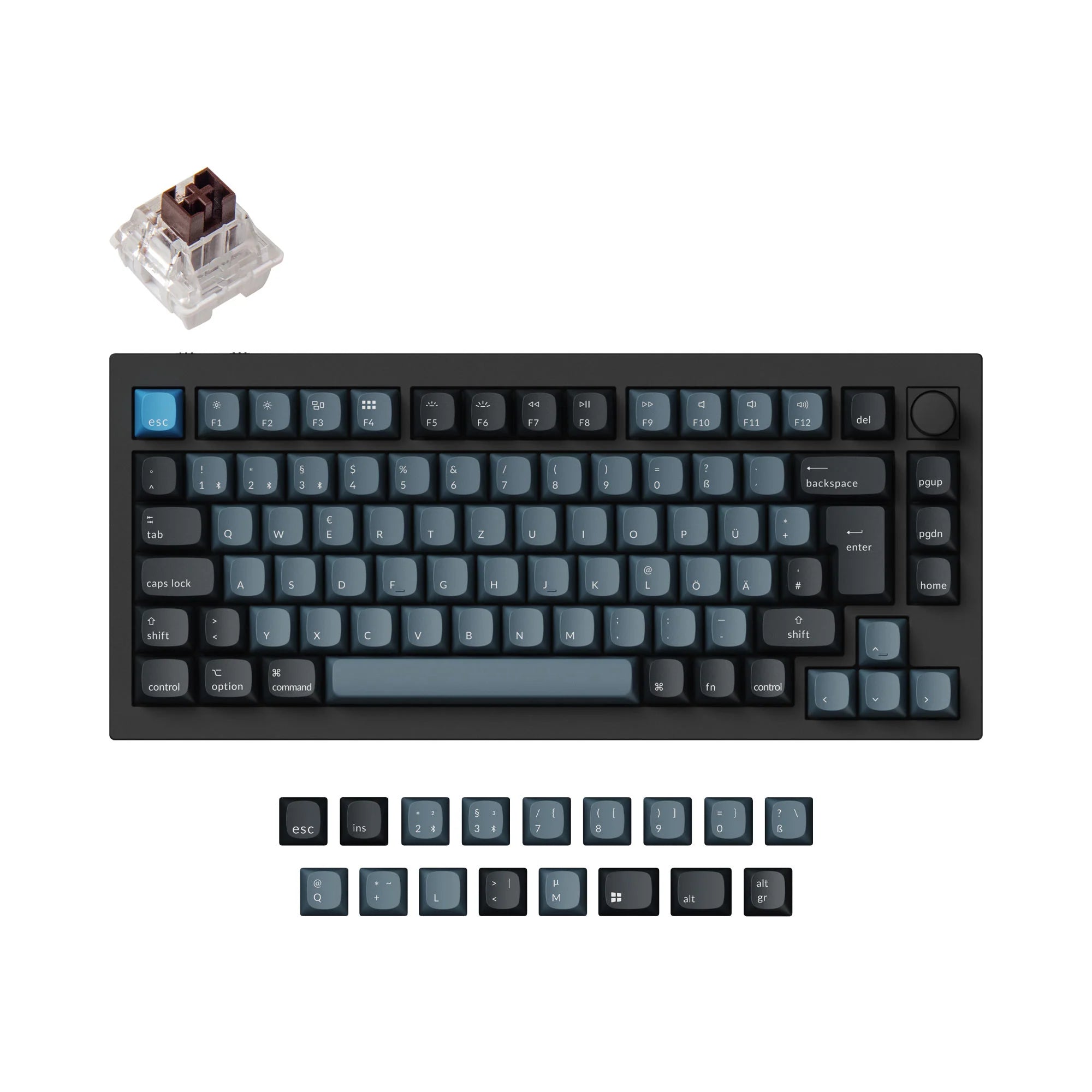Keychron Q1 Pro QMK/VIA Wireless Custom Mechanical Keyboard ISO Layout - View 2