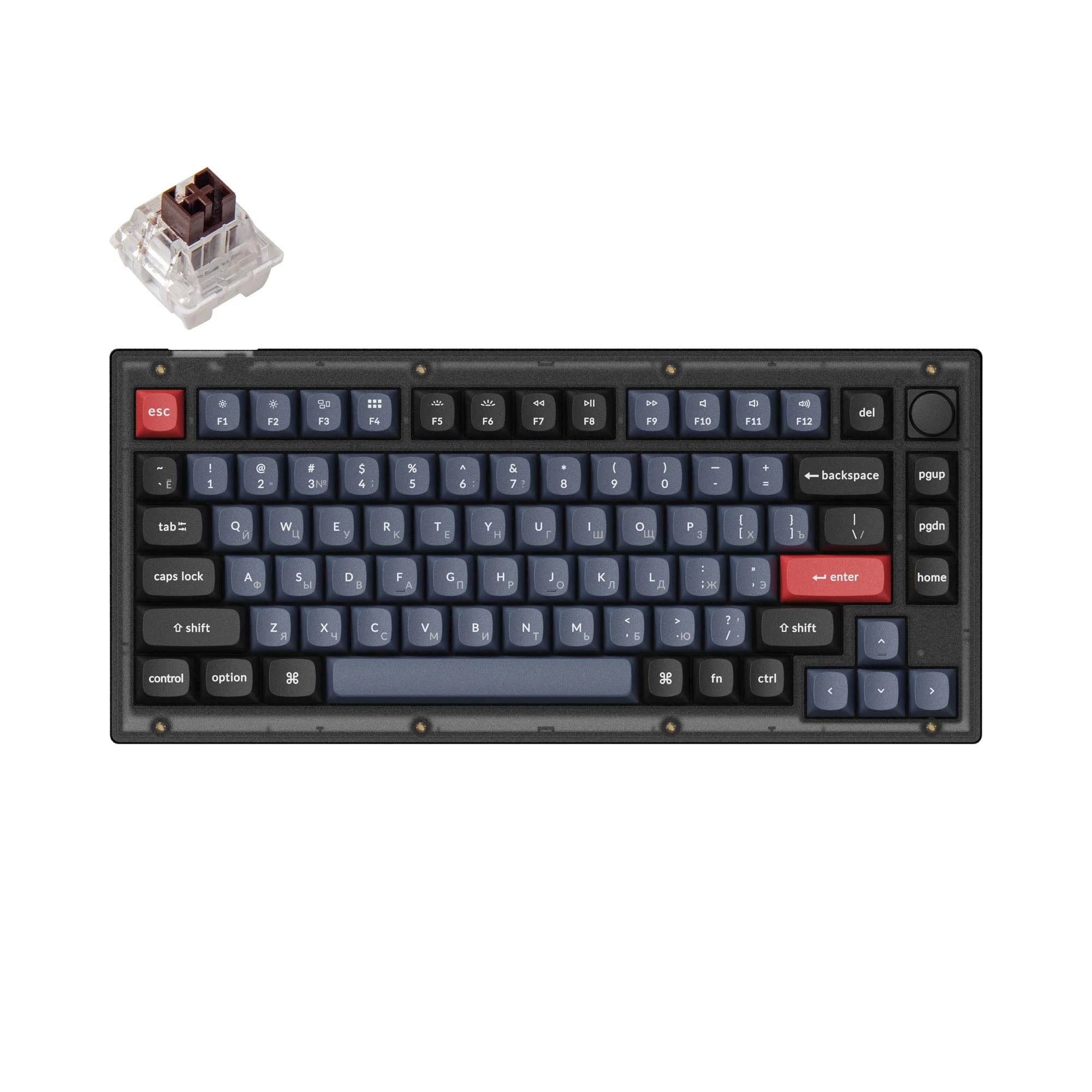 Keychron V1 QMK Custom Mechanical Keyboard Russian Layout - View 2