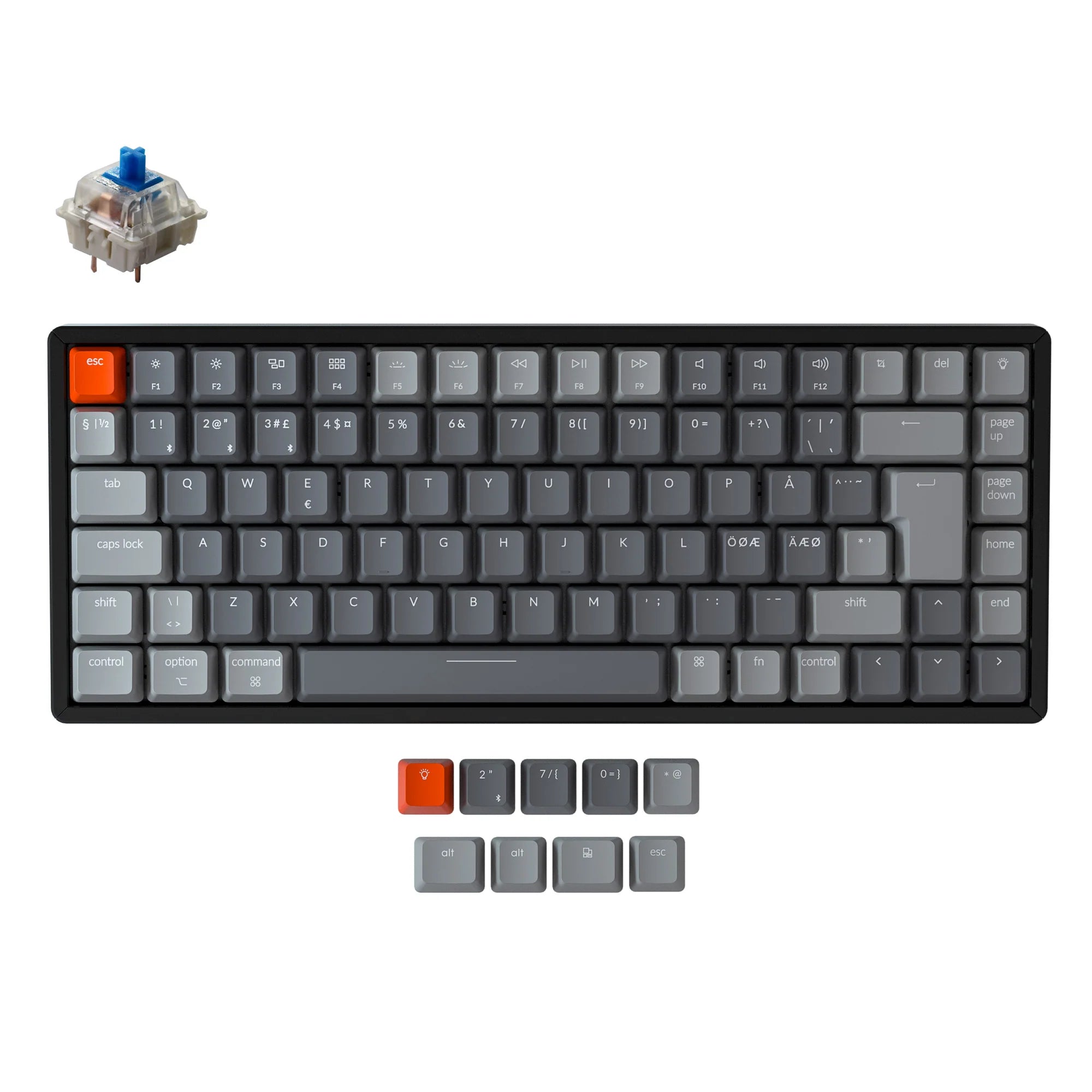Keychron K2 Wireless Mechanical Keyboard (Nordic ISO Layout) - Version 2 - View 5