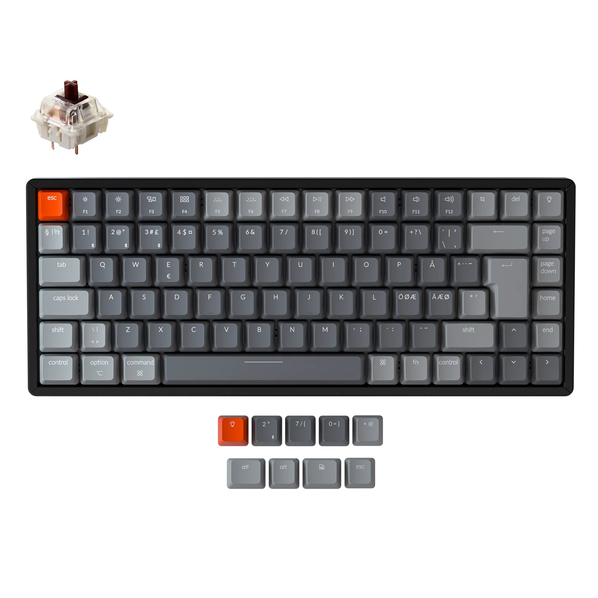 Keychron K2 Wireless Mechanical Keyboard (Nordic ISO Layout) - Version 2 - View 6