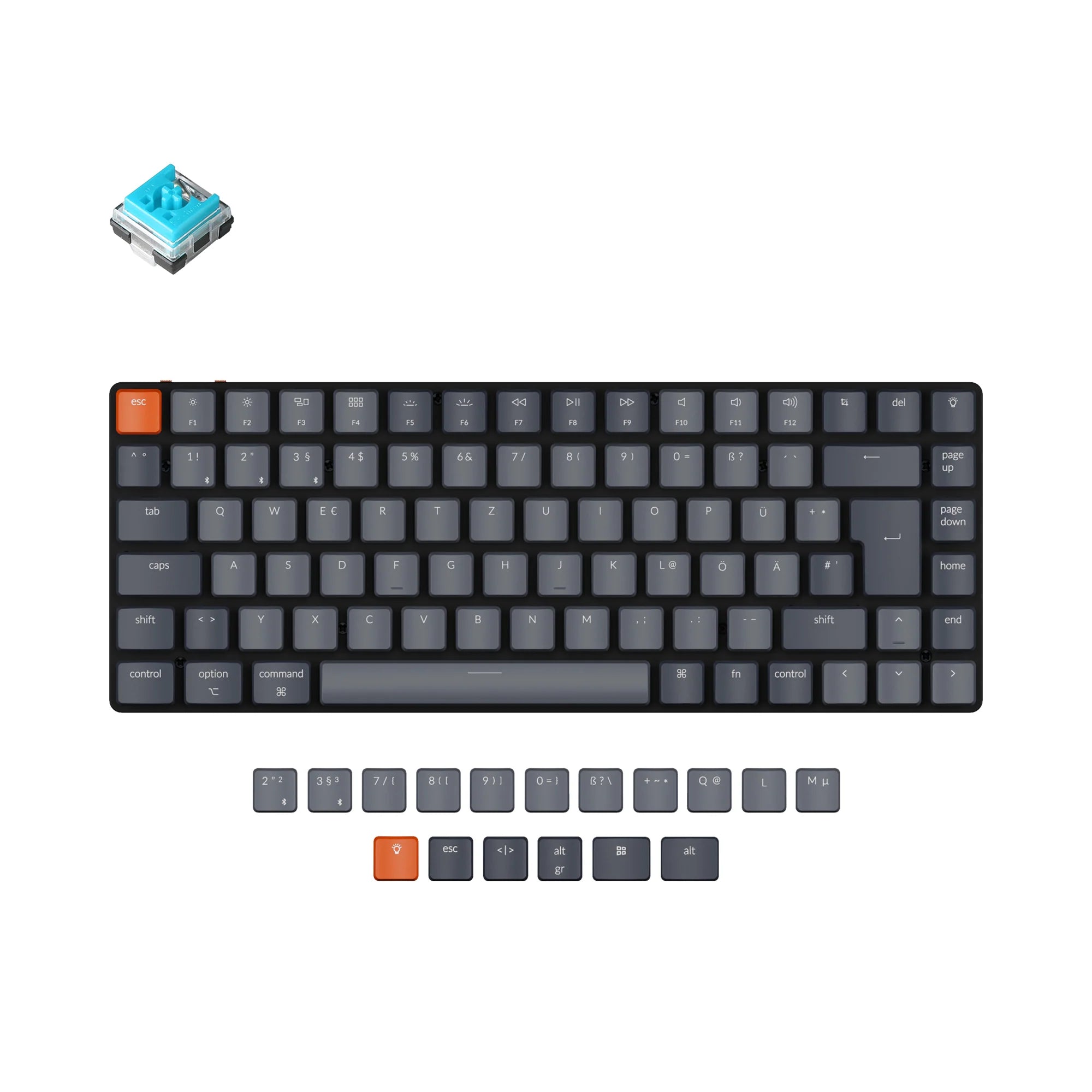 Keychron K3 Ultra-slim Wireless Mechanical Keyboard (German ISO-DE Layout) - - View 2