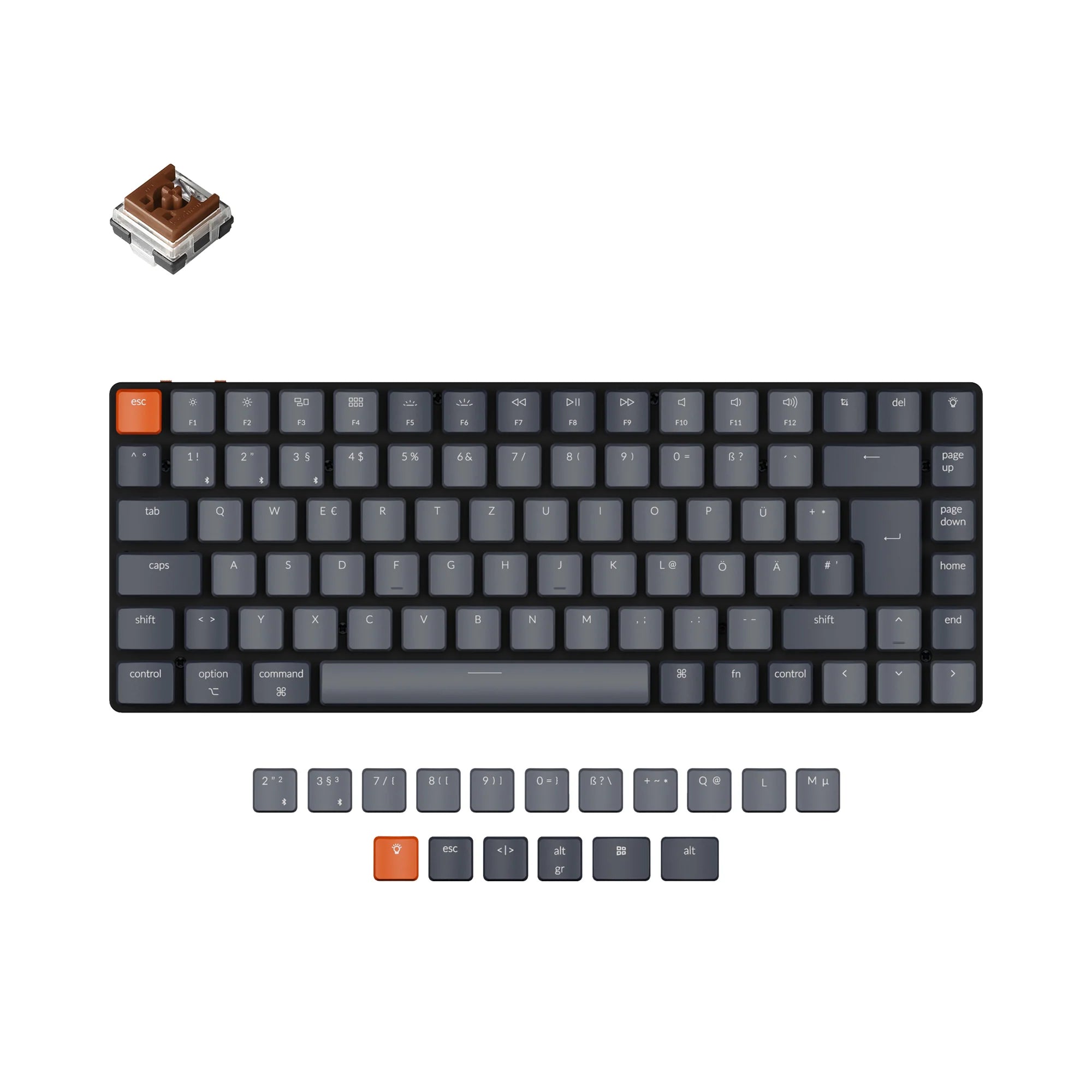 Keychron K3 Ultra-slim Wireless Mechanical Keyboard (German ISO-DE Layout) - - View 3