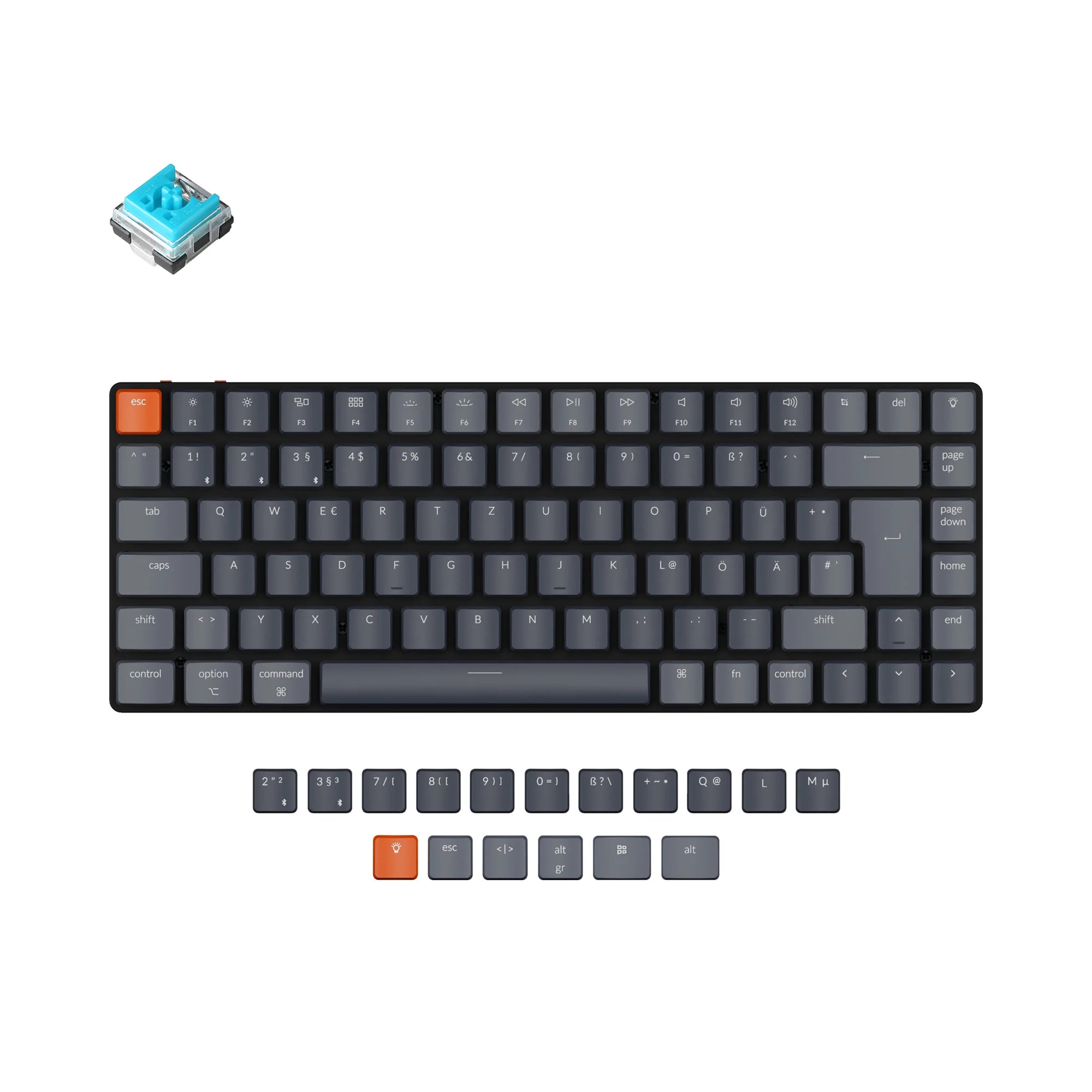 Keychron K3 Ultra-slim Wireless Mechanical Keyboard (German ISO-DE Layout) - - View 5
