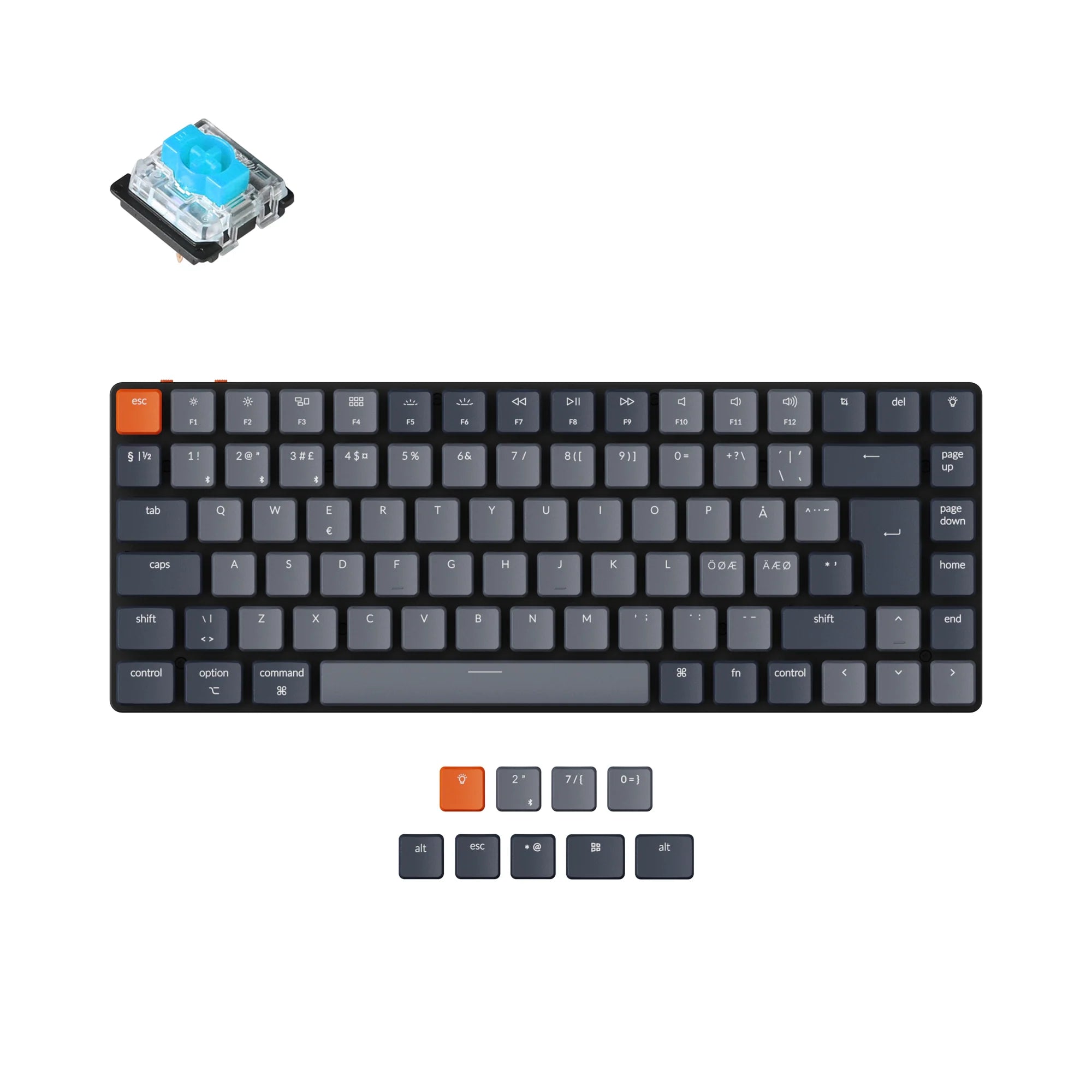 Keychron K3 Ultra-slim Wireless Mechanical Keyboard (Nordic ISO Layout) - - View 2