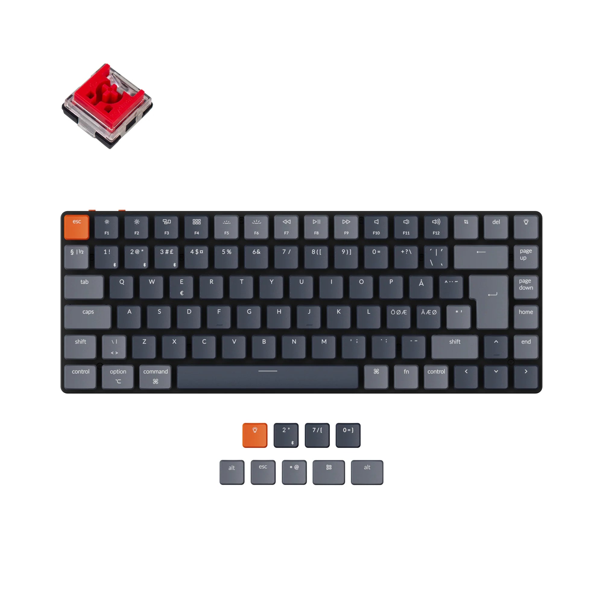 Keychron K3 Ultra-slim Wireless Mechanical Keyboard (Nordic ISO Layout) - - View 4
