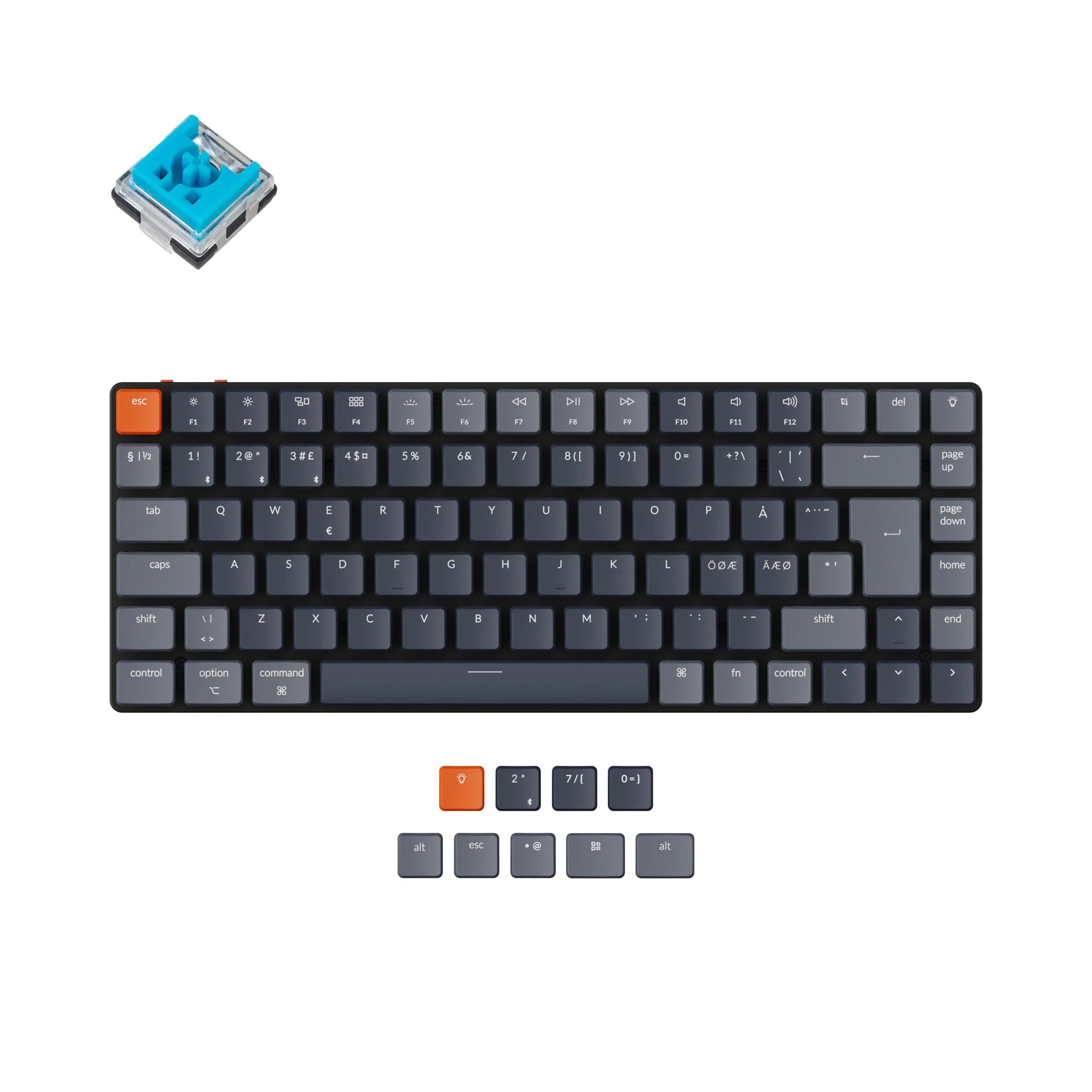 Keychron K3 Ultra-slim Wireless Mechanical Keyboard (Nordic ISO Layout) - - View 5