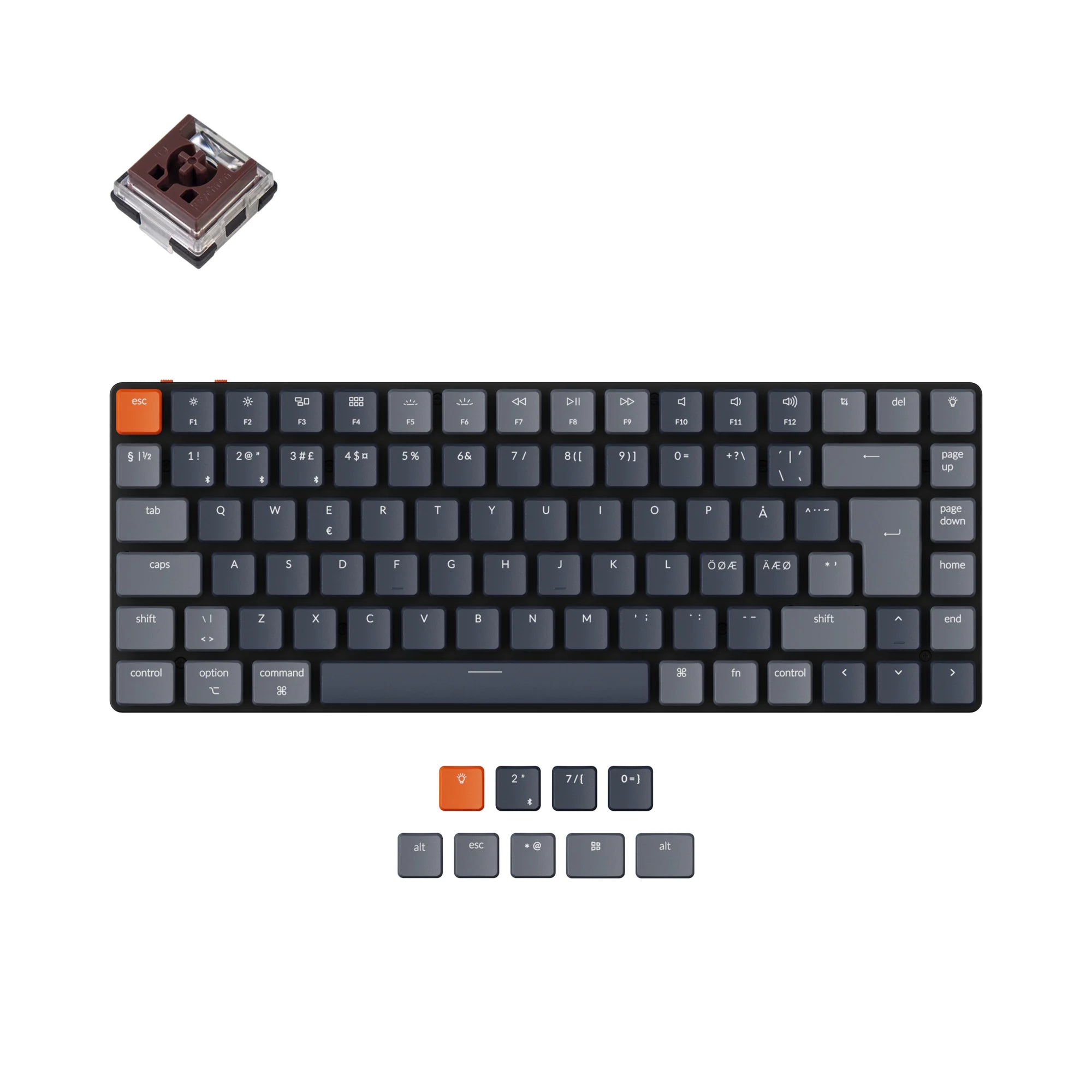 Keychron K3 Ultra-slim Wireless Mechanical Keyboard (Nordic ISO Layout) - - View 6