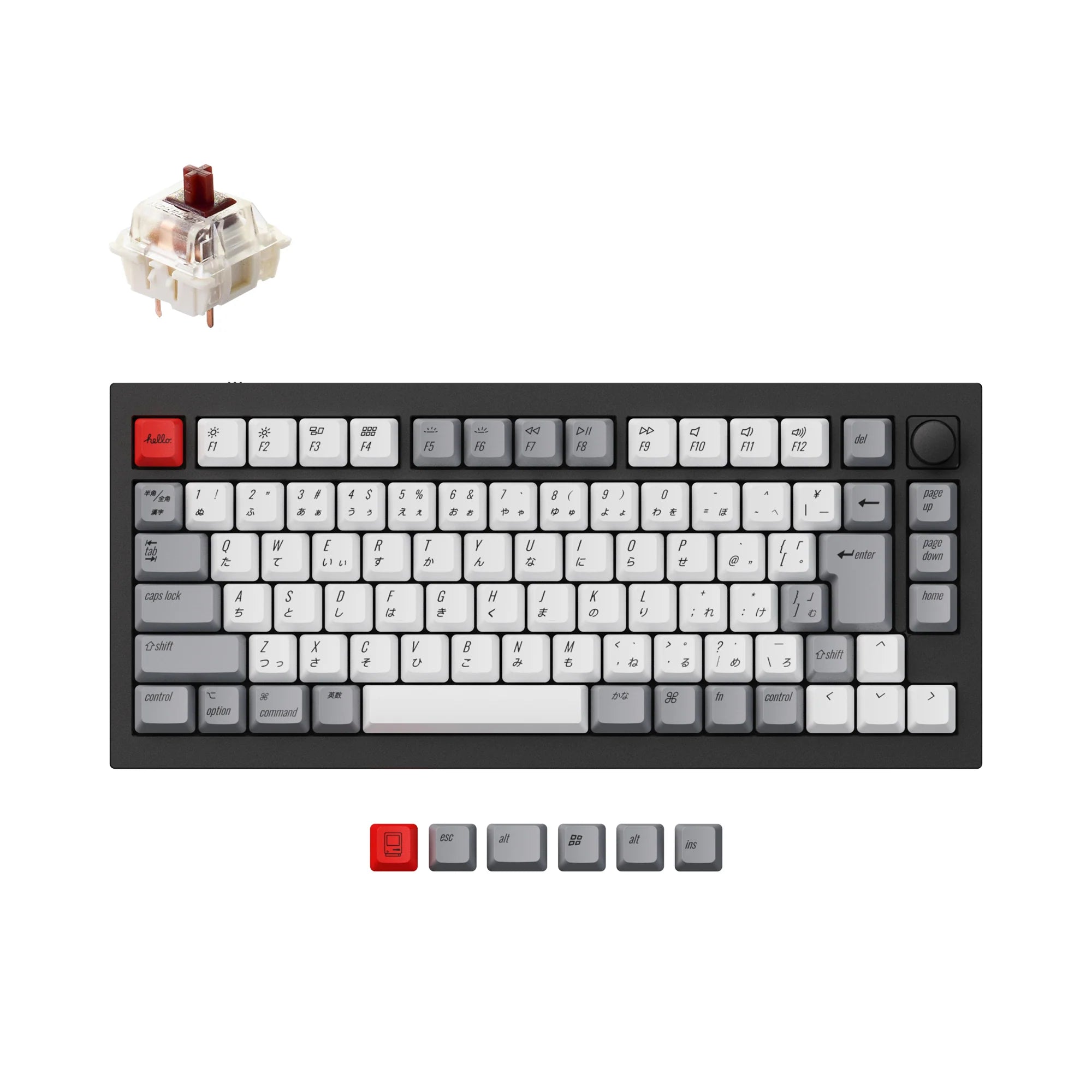 Keychron Q1 QMK Custom Mechanical Keyboard (Japan JIS Layout) - View 3