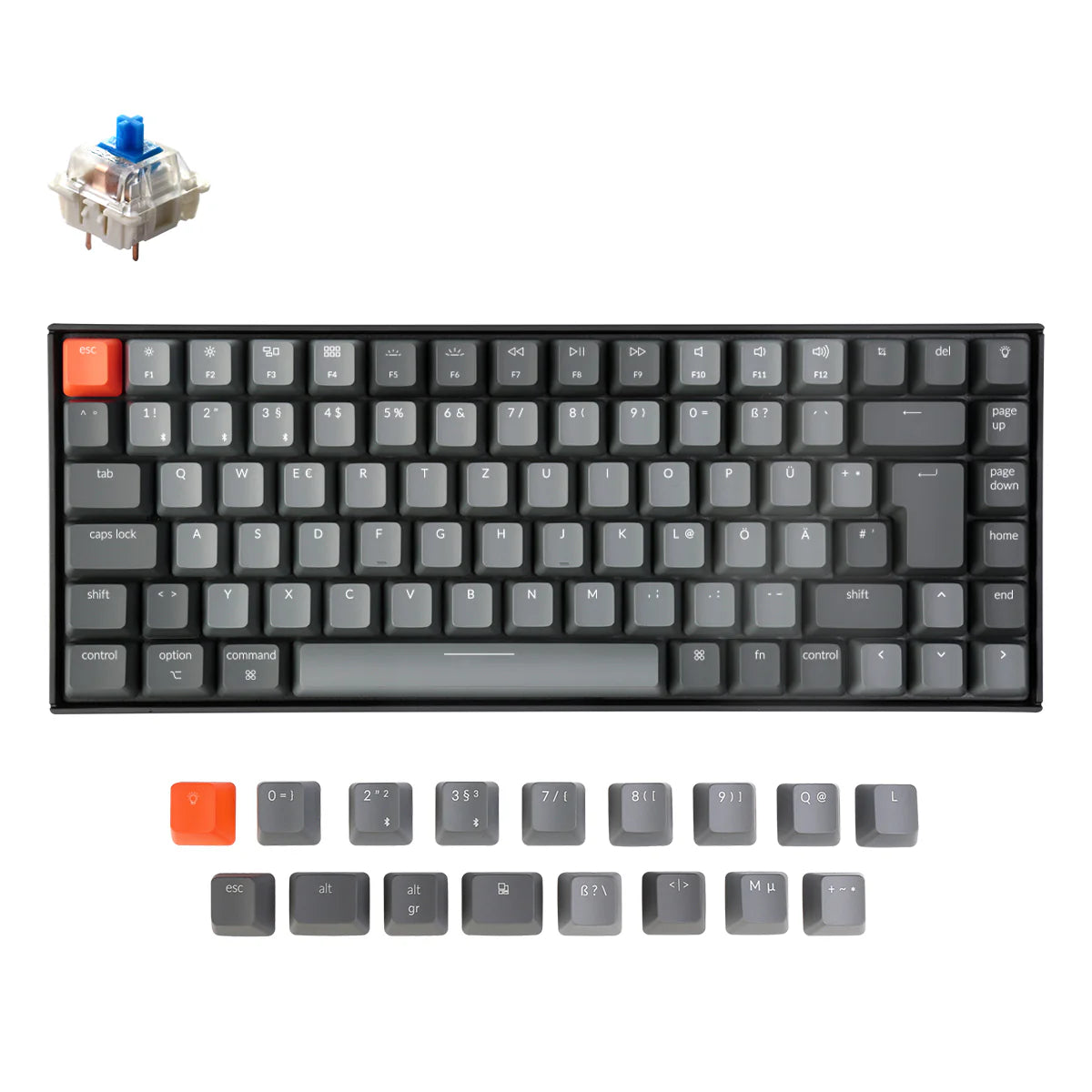 Keychron K2 Wireless Mechanical Keyboard (German ISO-DE Layout) - Version 2 - View 2