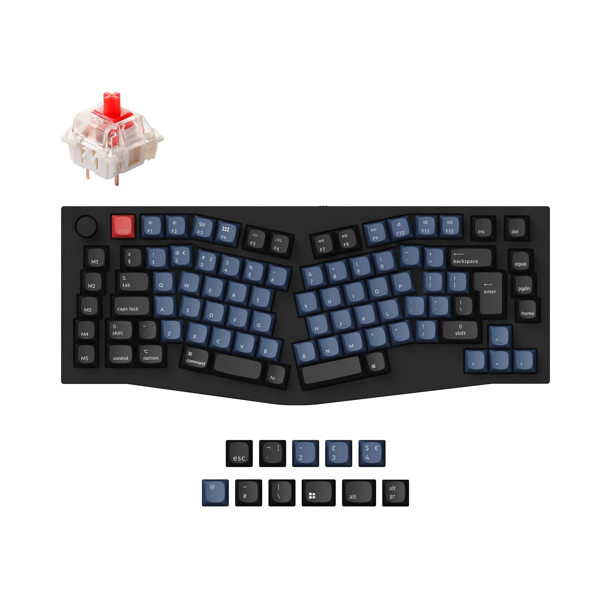 Keychron Q10 (Alice Layout) QMK Custom Mechanical Keyboard ISO Layout Collection - View 3